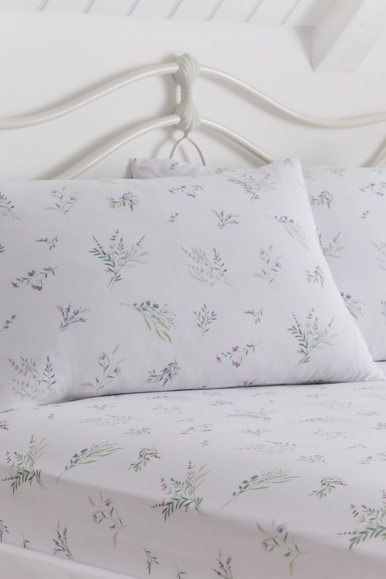 Dreams & Drapes Lilac Chloe Soft Touch 28cm Fitted Bed Sheet Fitted Set - Image 1 of 1