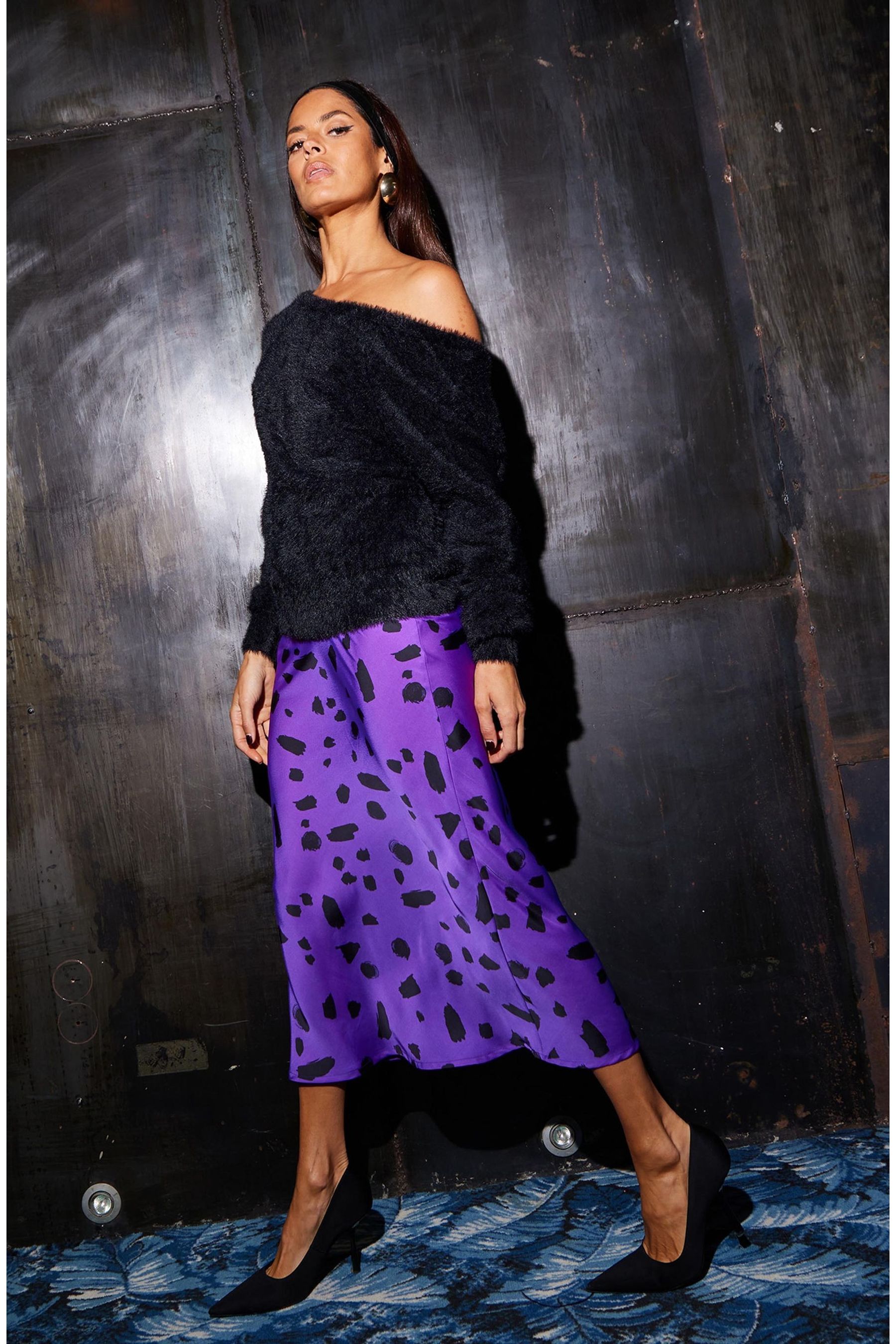 Buy Dancing Leopard Renzo Satin Midi Skirt from the Next UK online shop