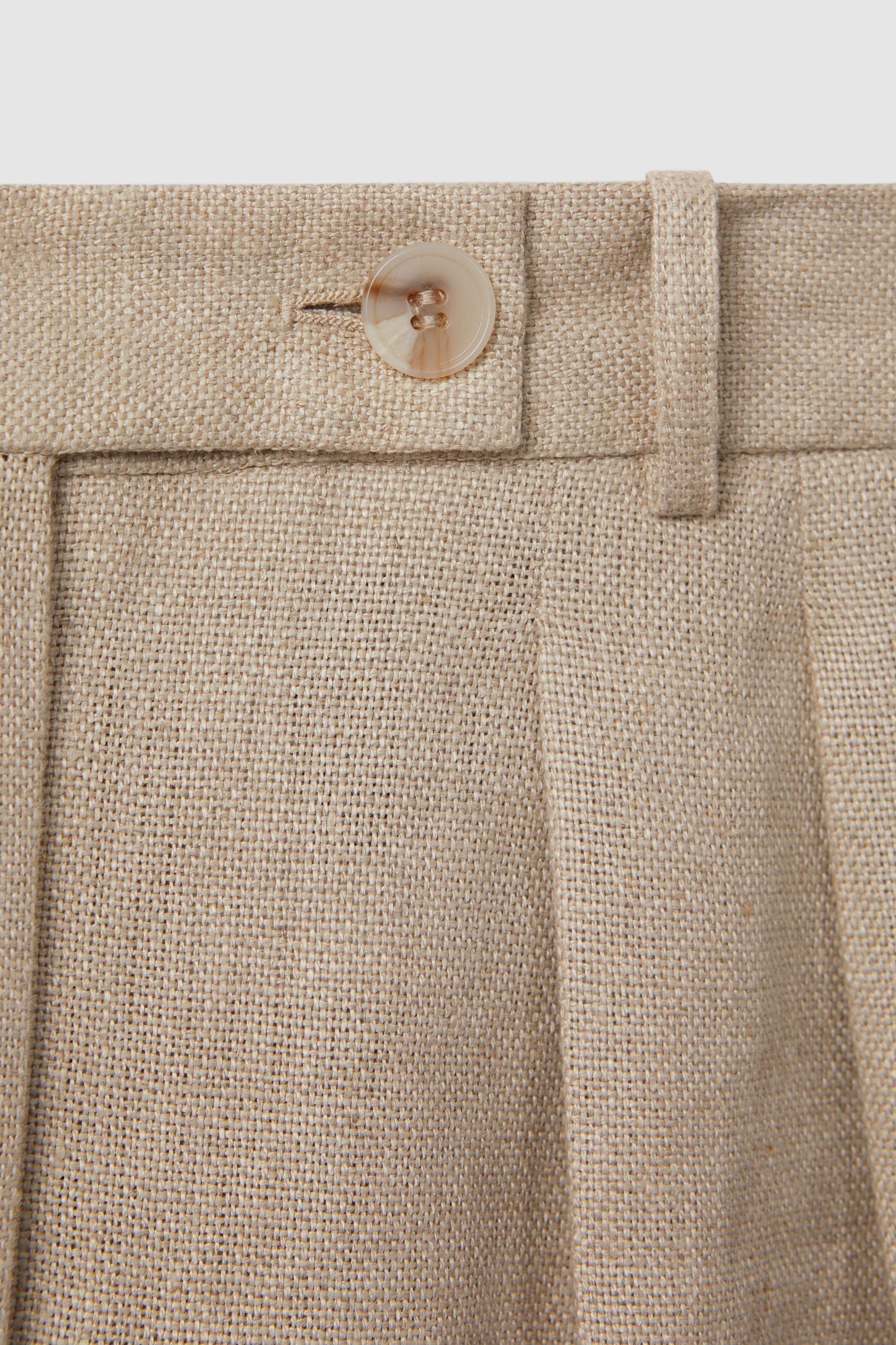 Cassia | Wide-leg trousers with tiered detailing in washed chambray