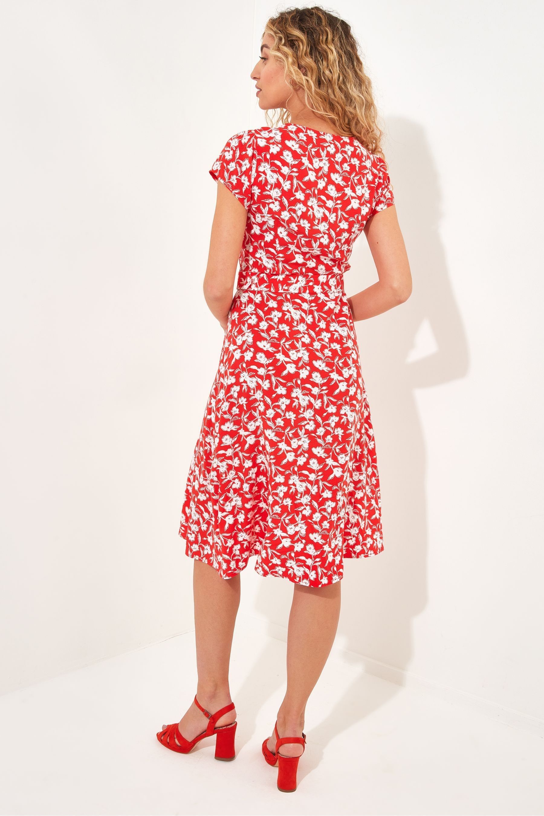 Buy Joe Browns Red Floral Belted Crinkle Dress from the Next UK online shop