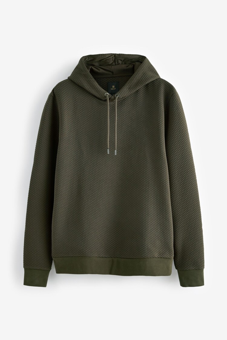 Green Hooded Textured Overhead Hoodie - Image 1 of 1