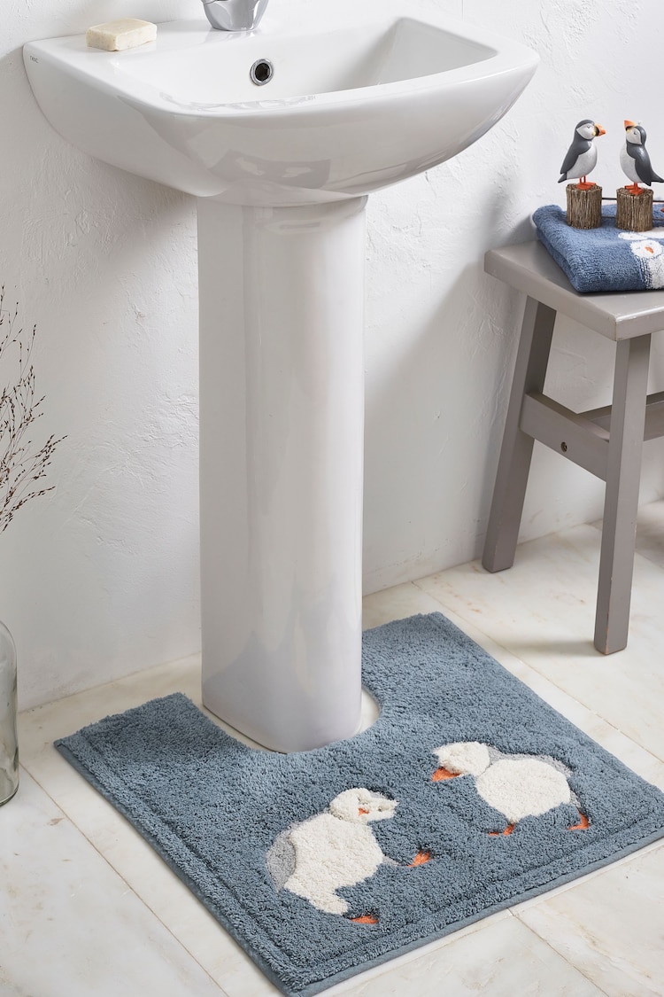 Blue Puffin 100% Cotton Pedestal Mat - Image 1 of 1