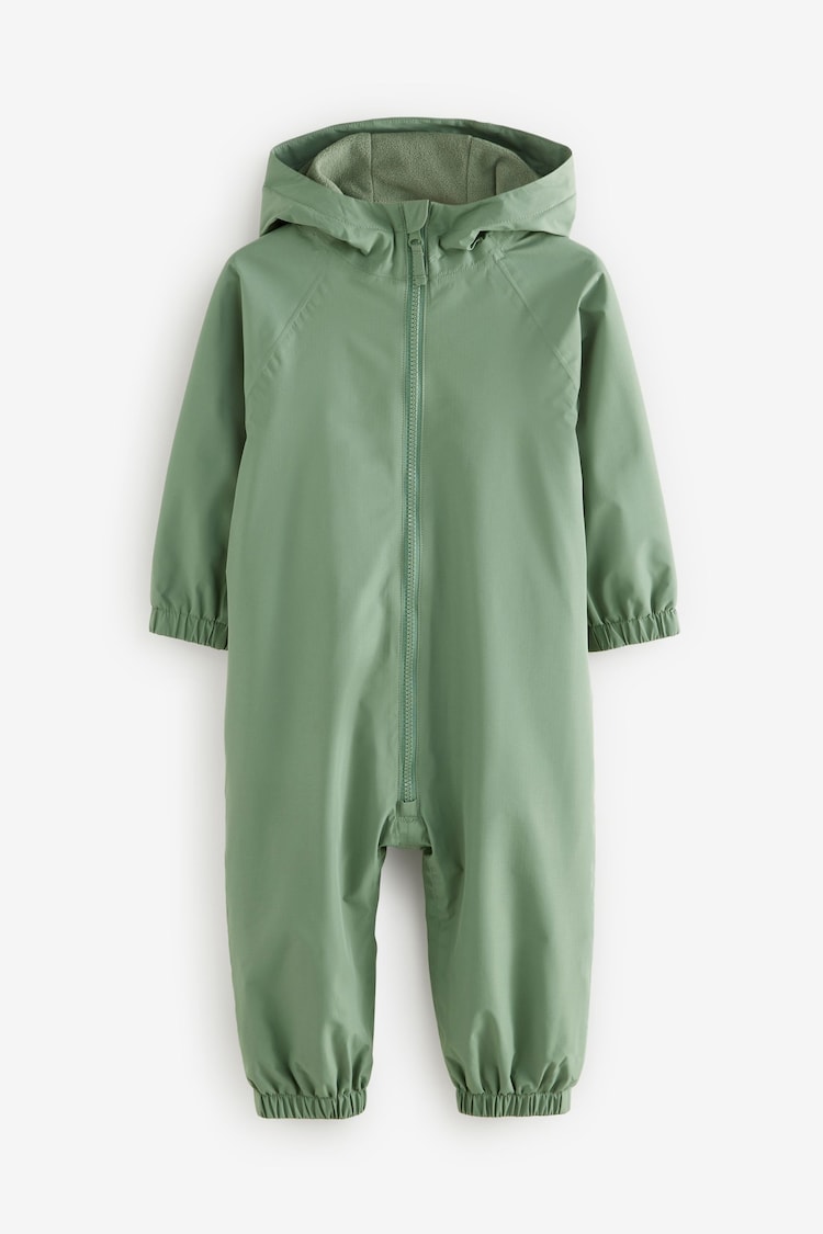 Khaki Green Waterproof Fleece Lined Puddlesuit (3mths-7yrs) - Image 1 of 1
