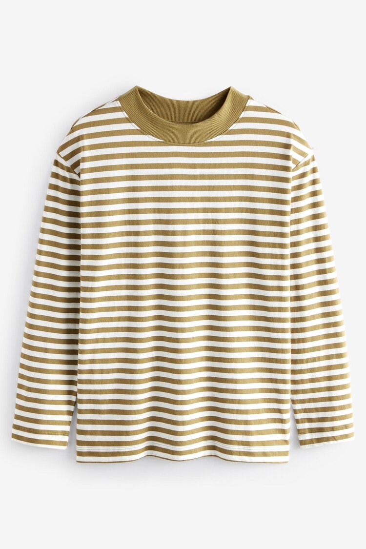 Green/Navy Slouch Fit Long Sleeve Top - Image 1 of 1