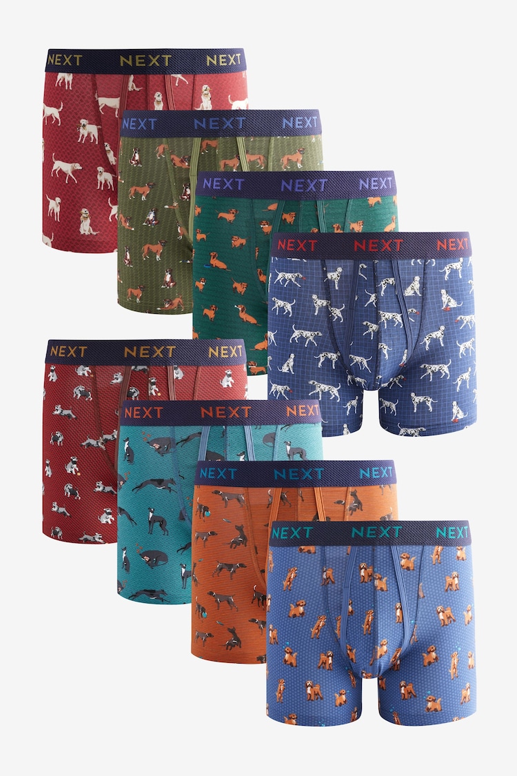 Dog Pattern A-Front Boxers 8 Pack - Image 1 of 1