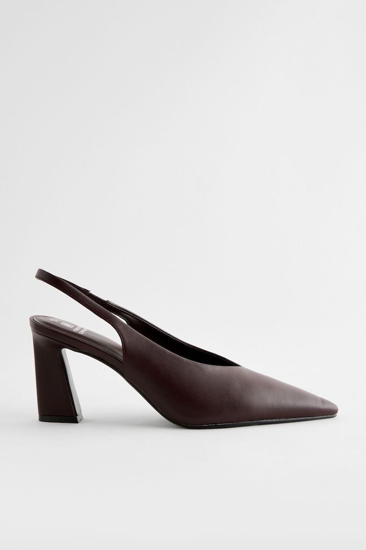 Chocolate Brown Forever Comfort® Point Toe Slingback Heel Shoes - Image 1 of 1