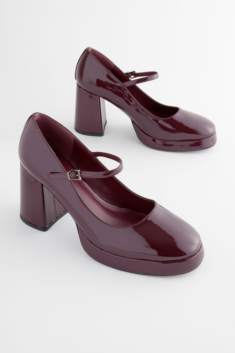 Burgundy Forever Comfort® Platform Mary Jane Heels - Image 1 of 1