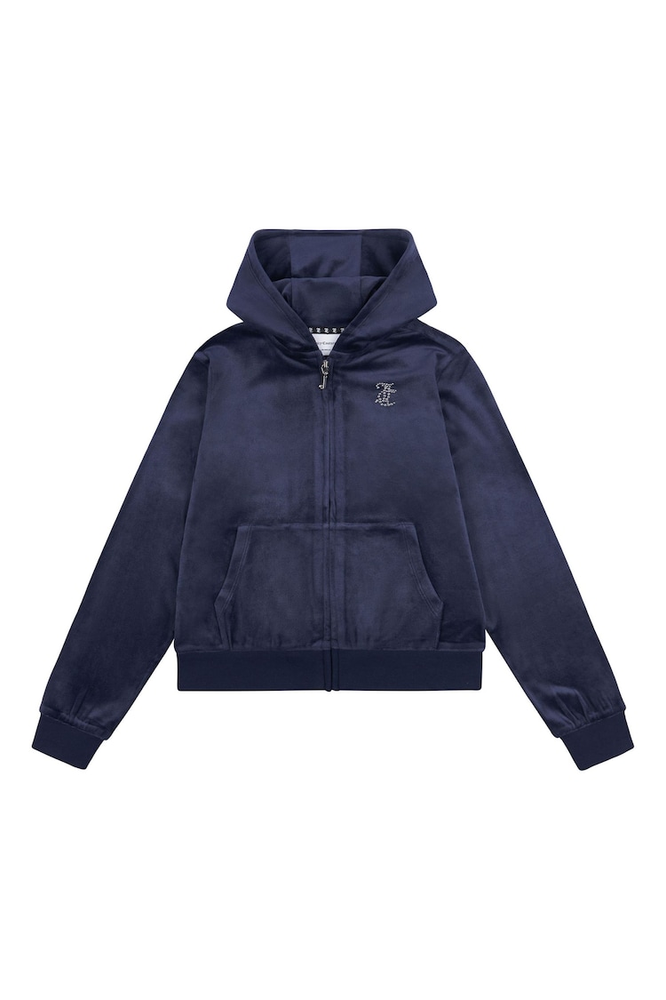 Juicy Couture Light Blue Diamanté Zip Through Hoodie - Image 1 of 1