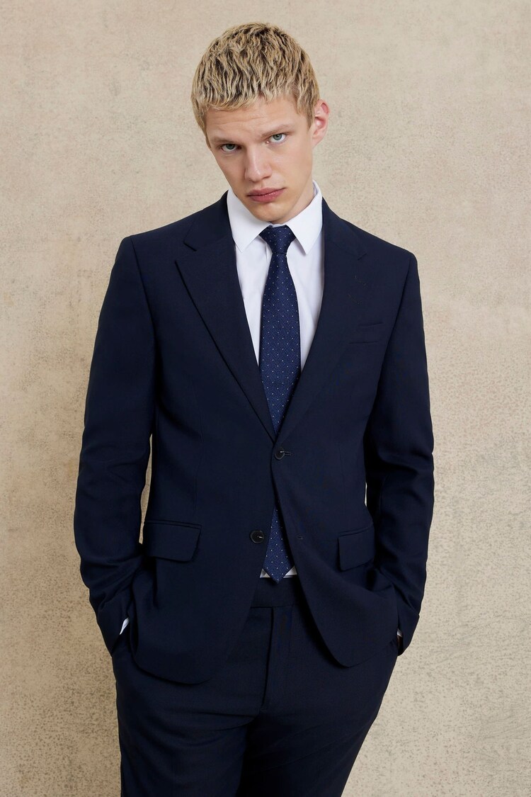 River Island Blue Slim Fit Plain Suit Jacket - Image 1 of 1