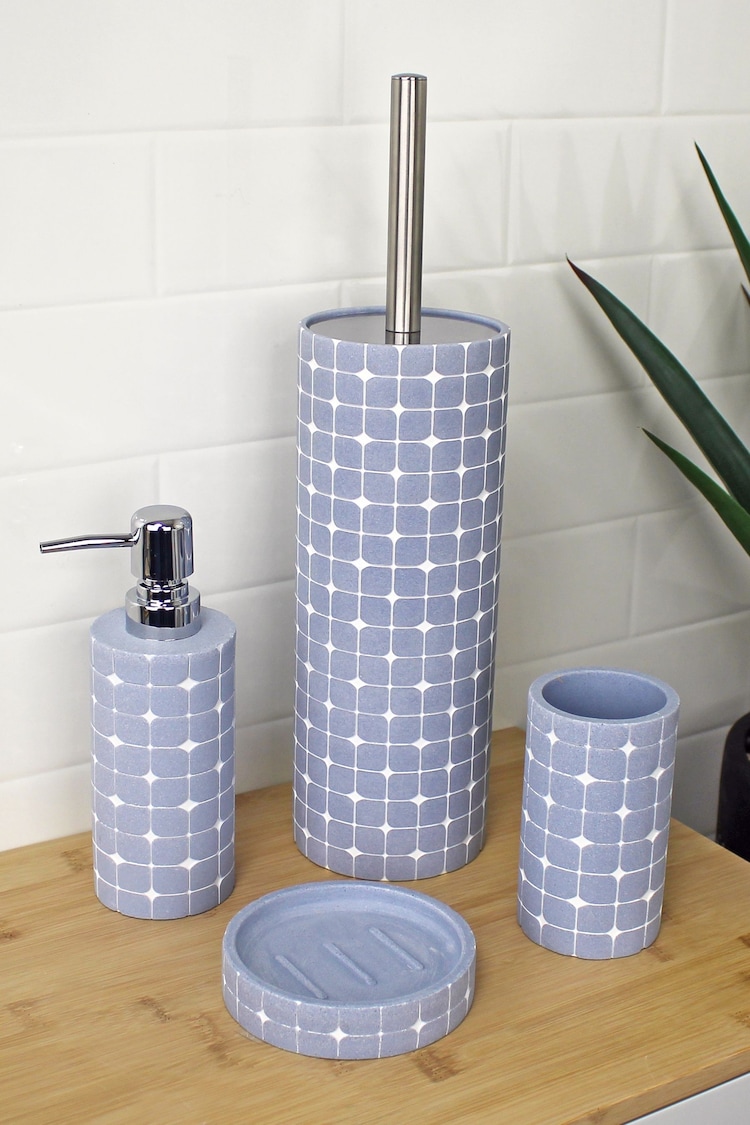 Showerdrape Set of 4 Sky Blue Mosaica Bathroom Accessories - Image 1 of 1