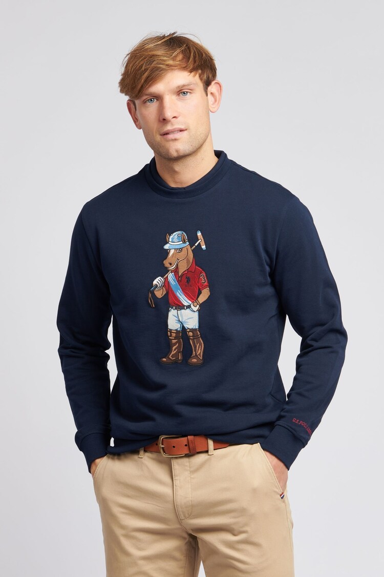 U.S. Polo Assn. Blue Mens Chuck Crew Sweatshirt - Image 1 of 1
