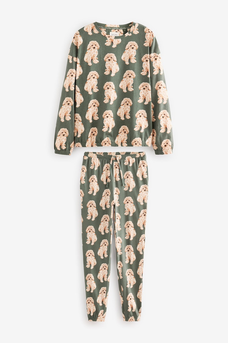 Sage Green Charlie The Cockapoo 100% Cotton Long Sleeve Pyjamas - Image 1 of 1