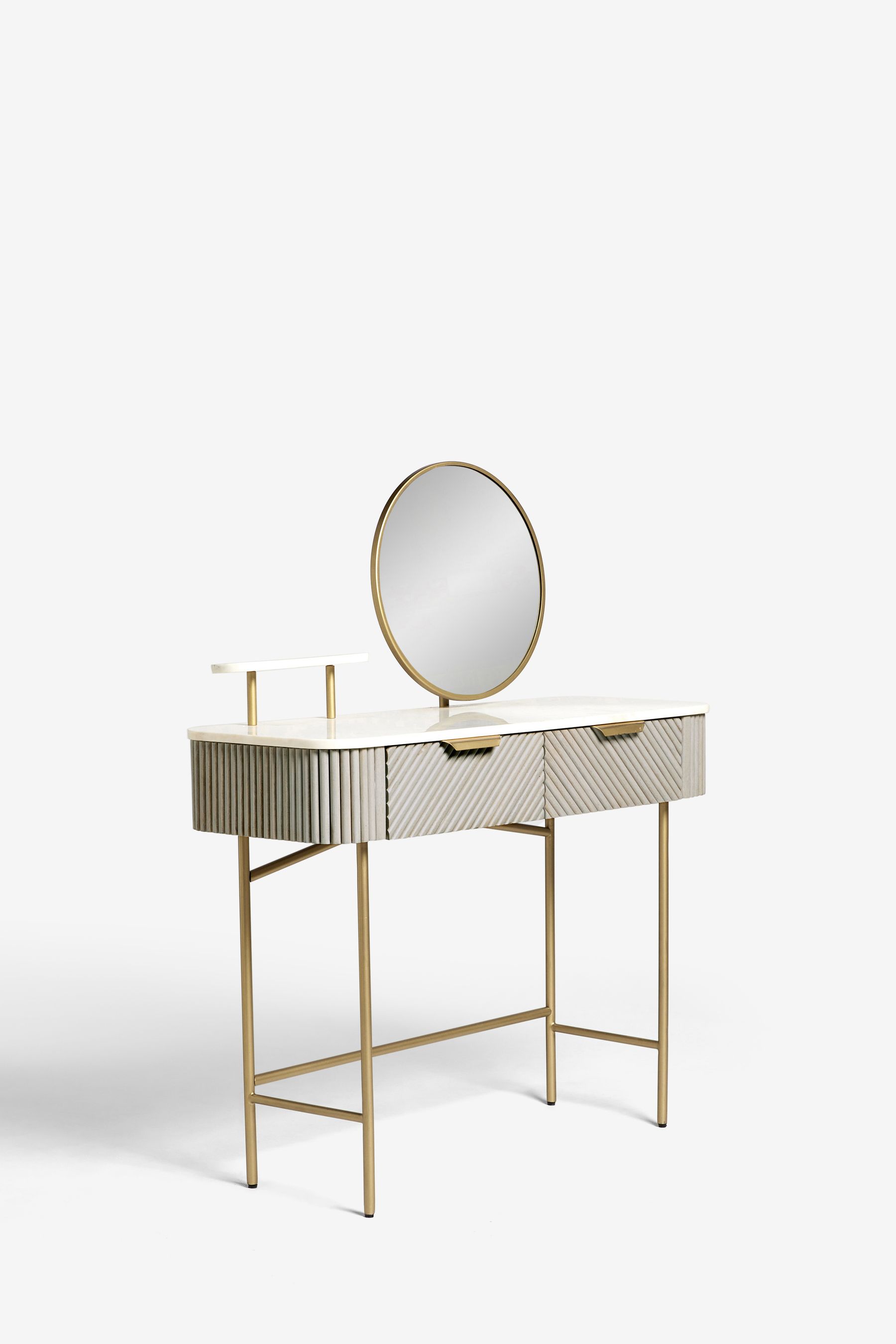 Buy Light Grey Valencia Marble Mango Wood Dressing Table from the Next