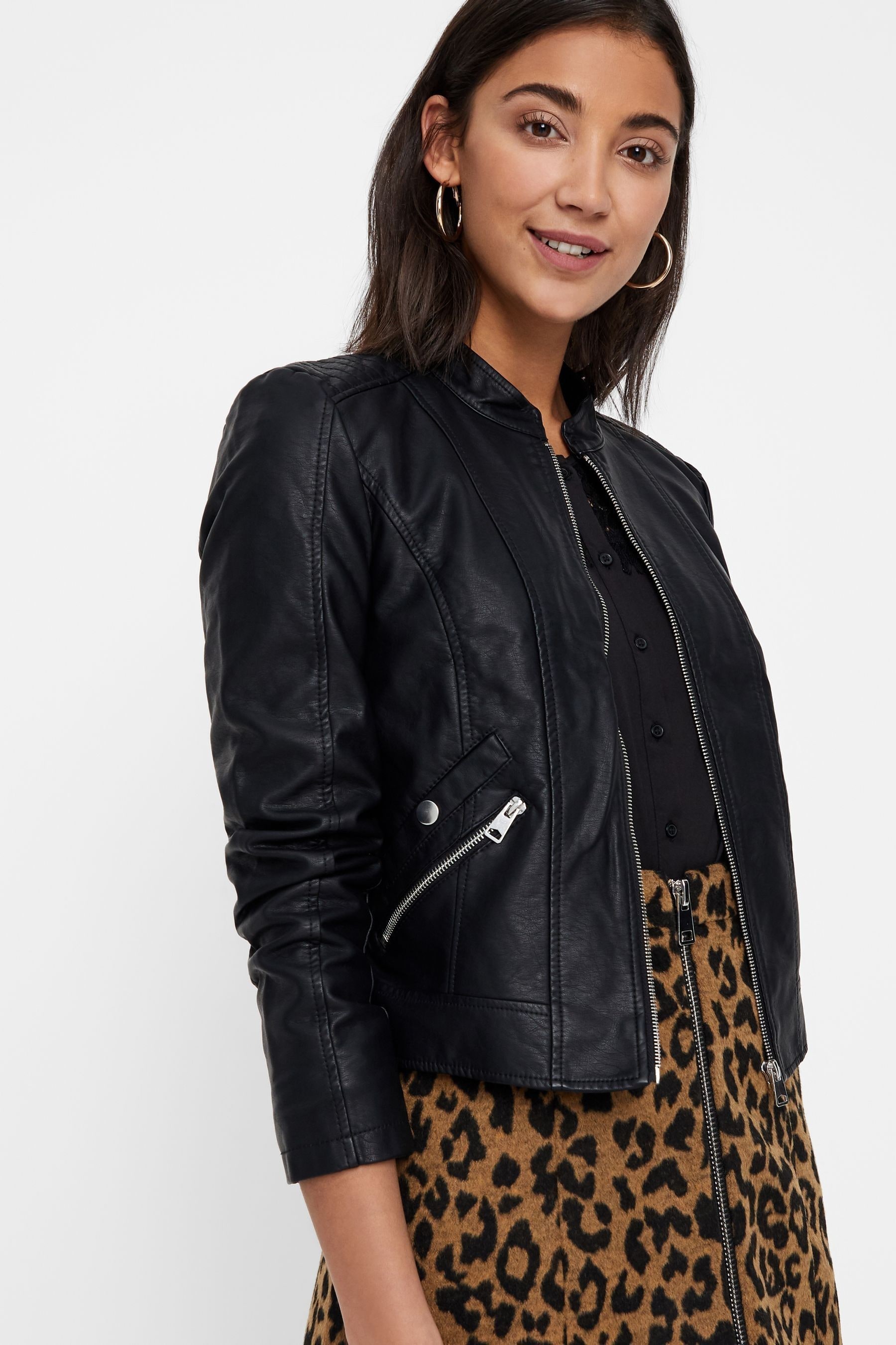 Buy Vero Moda Black Faux Leather PU Jacket from Next Australia