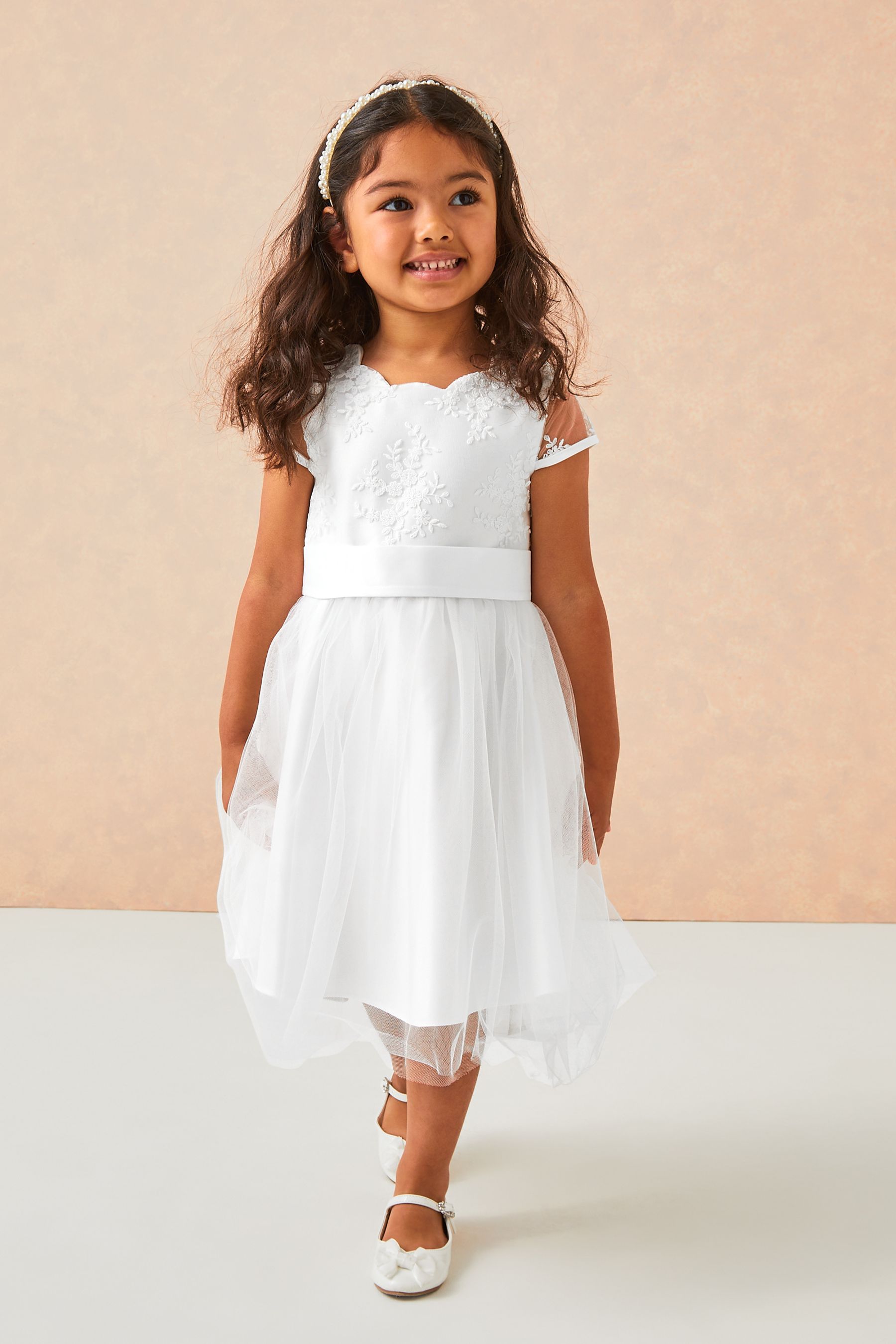 Buy Lipsy Ivory Lace Cap Sleeve Occasion Dress from the Next UK online shop