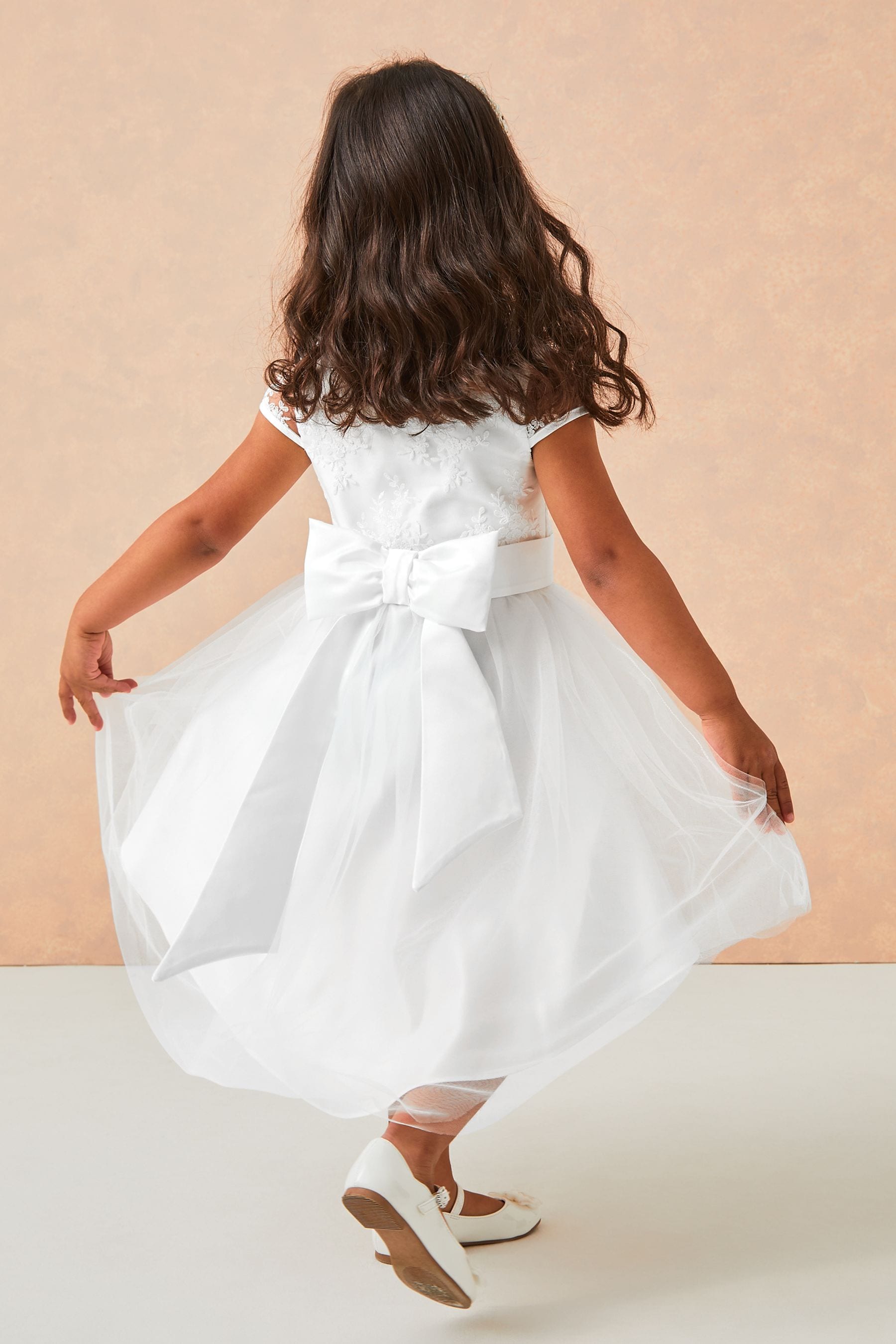 Buy Lipsy Ivory Lace Cap Sleeve Occasion Dress from the Next UK online shop