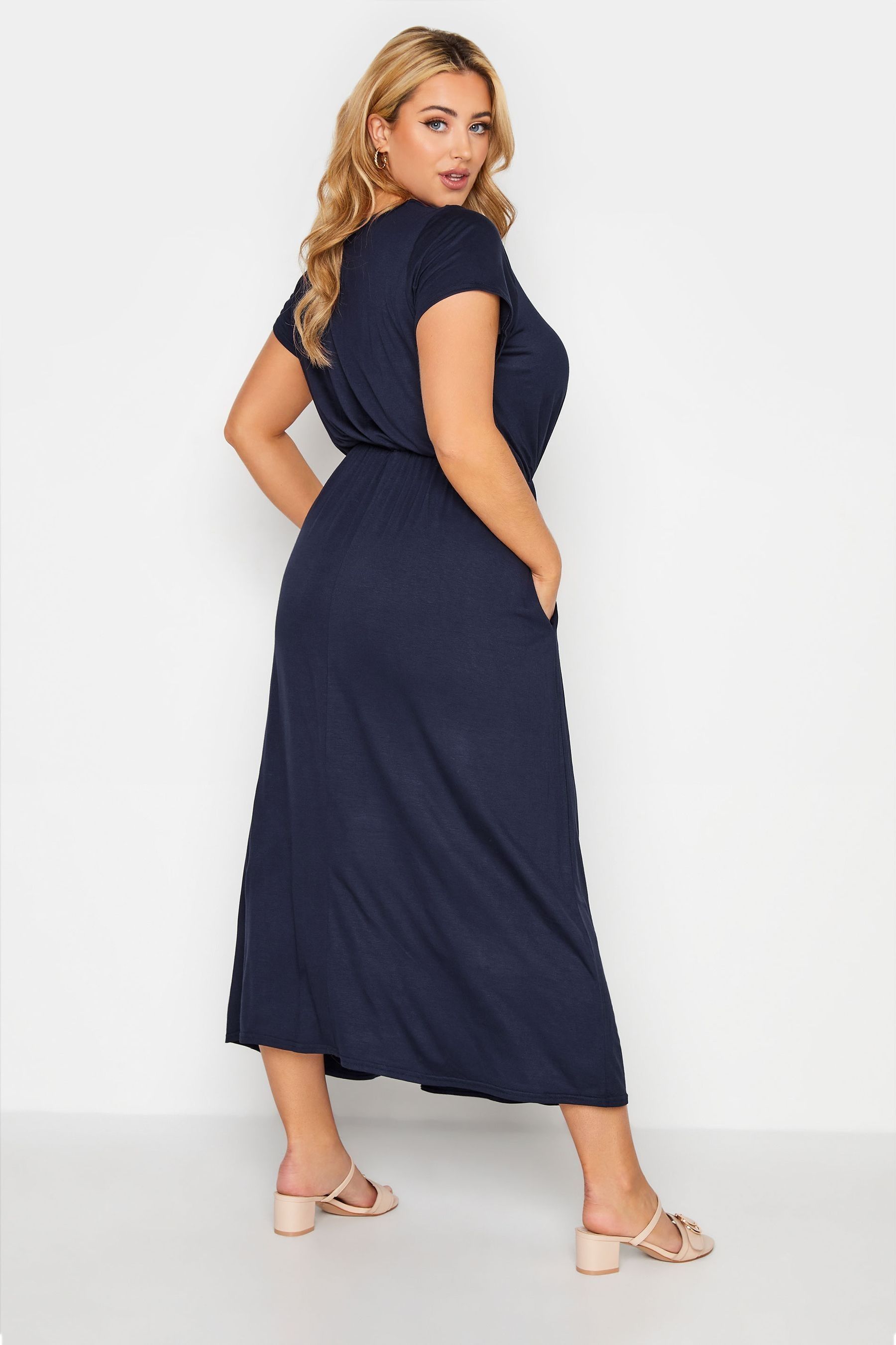 Buy Yours Curve Navy London Pocket Maxi Dress from the Next UK online shop