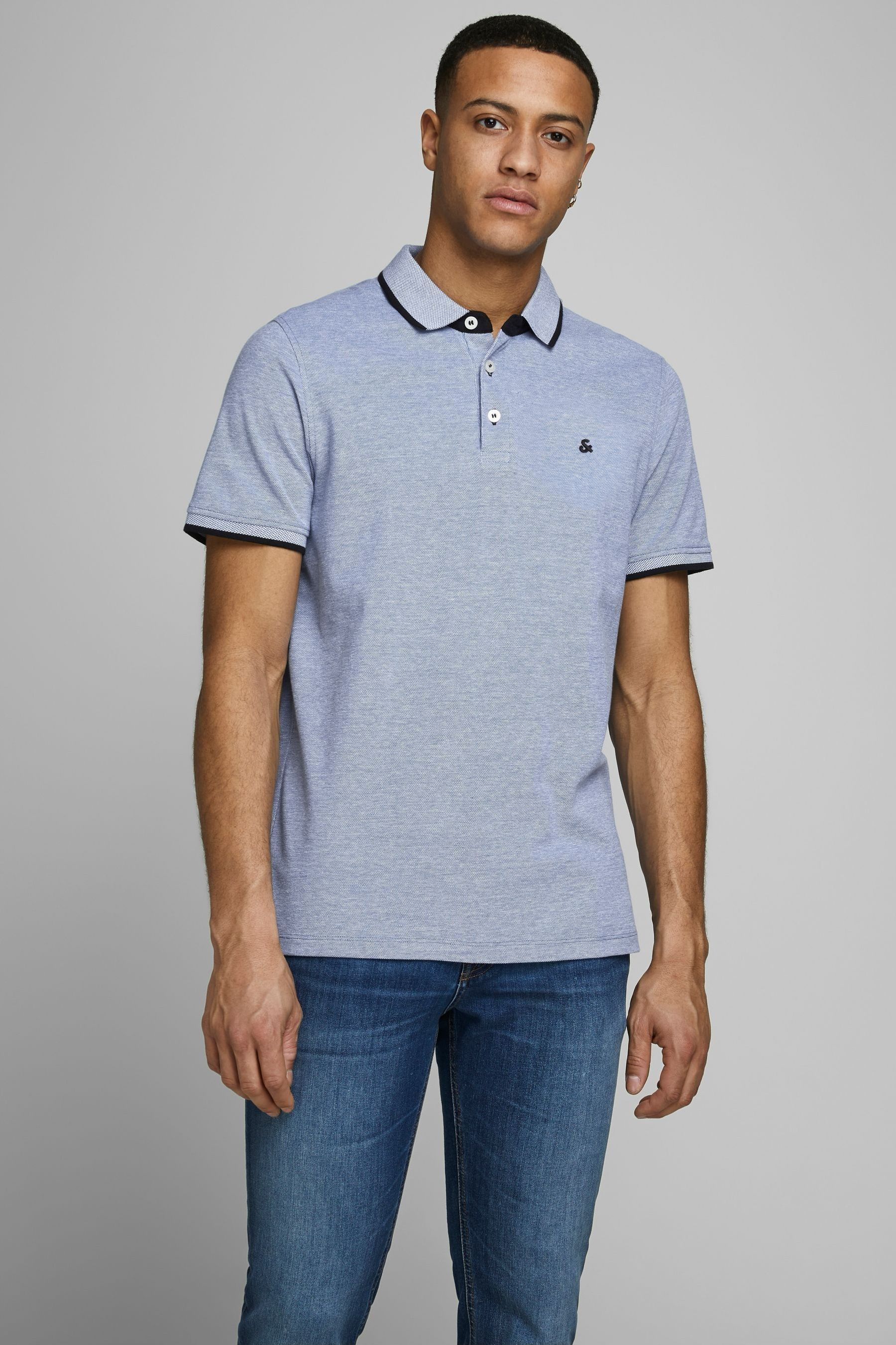 Buy Jack & Jones Mid Blue Polo Shirt from the Next UK online shop