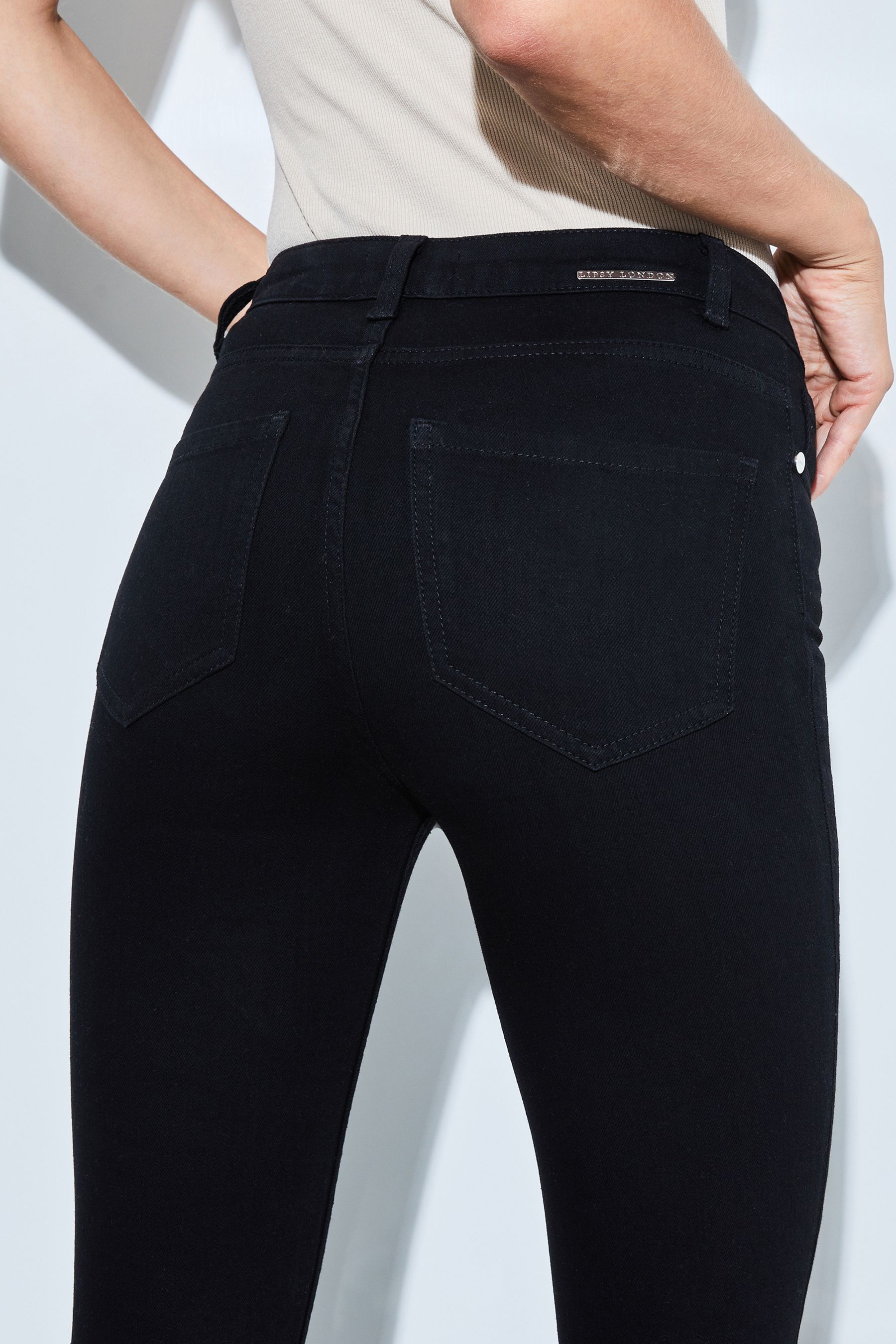 Buy Lipsy Solid Black Mid Rise Skinny Jeans from Next Australia