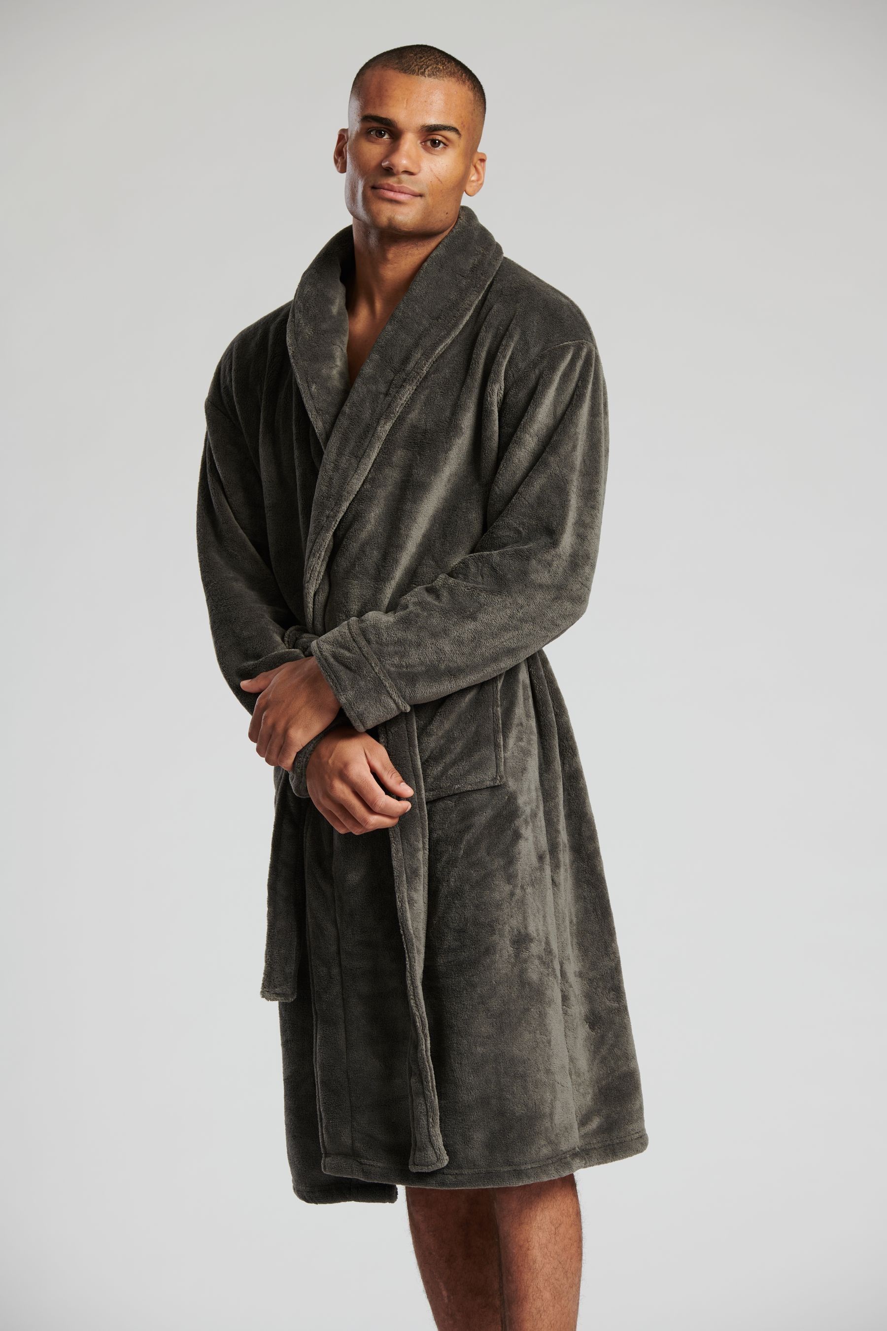 Buy Loungeable Grey SuperSoft Fleece Dressing Gown from the Next UK ...