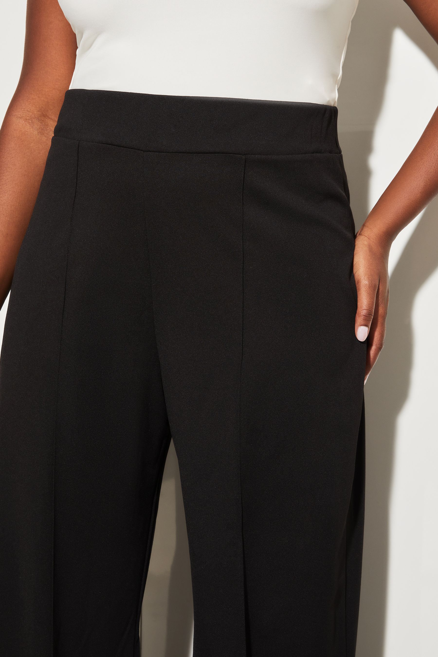 Buy Lipsy Black Twill Curve High Waist Wide Leg Tailored Trousers from Next Australia