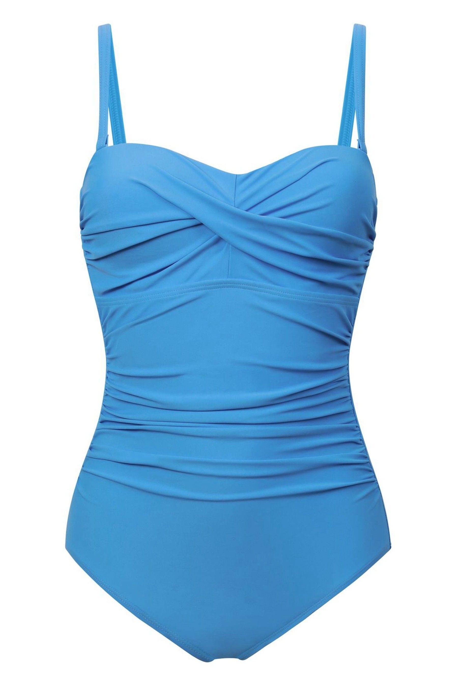 Buy Linzi Blue Capri Bandeau Soft Cupped Tummy Control Swimsuit With ...