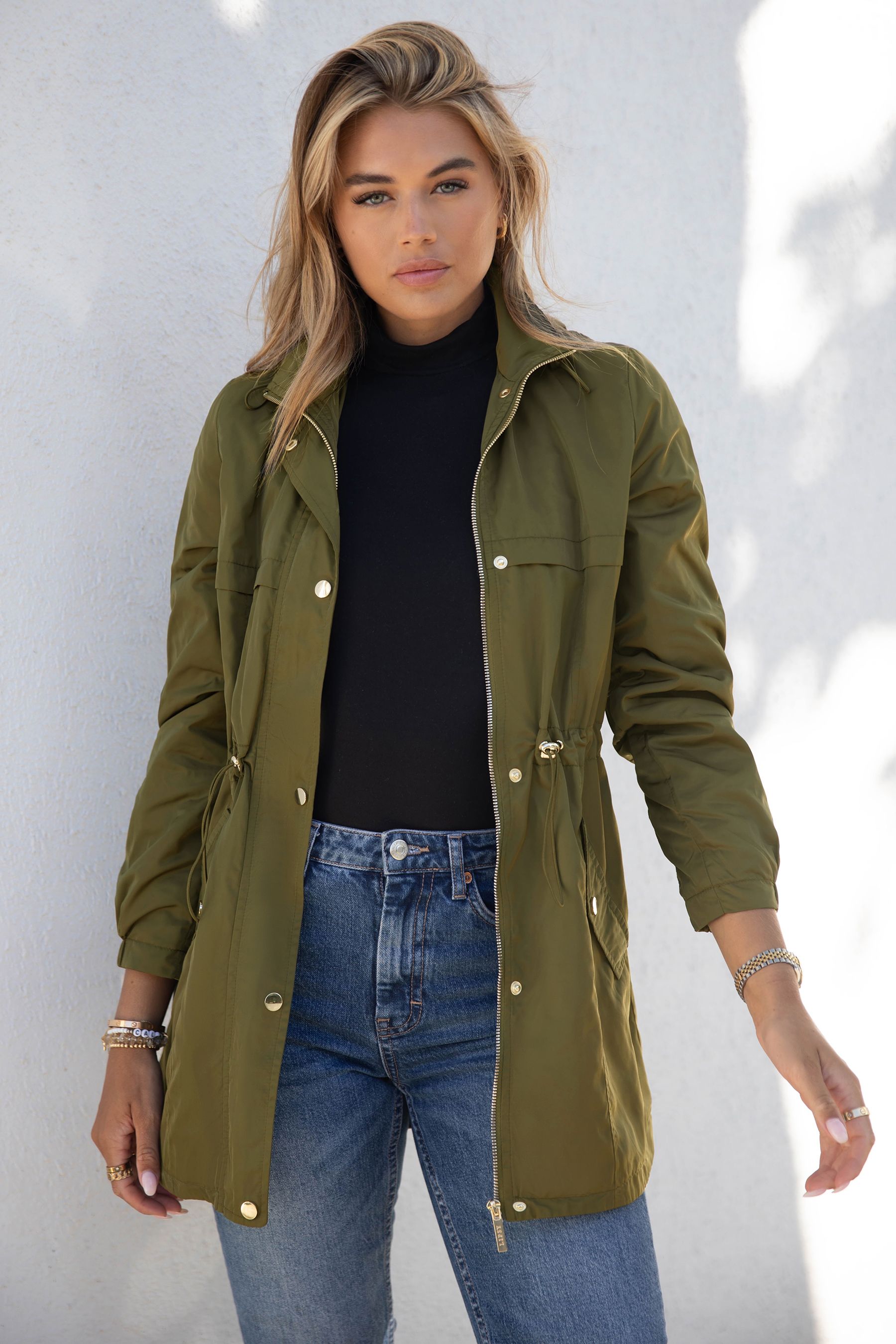 Buy Lipsy Khaki Green Shower Resistant Rain Coat from the Next UK