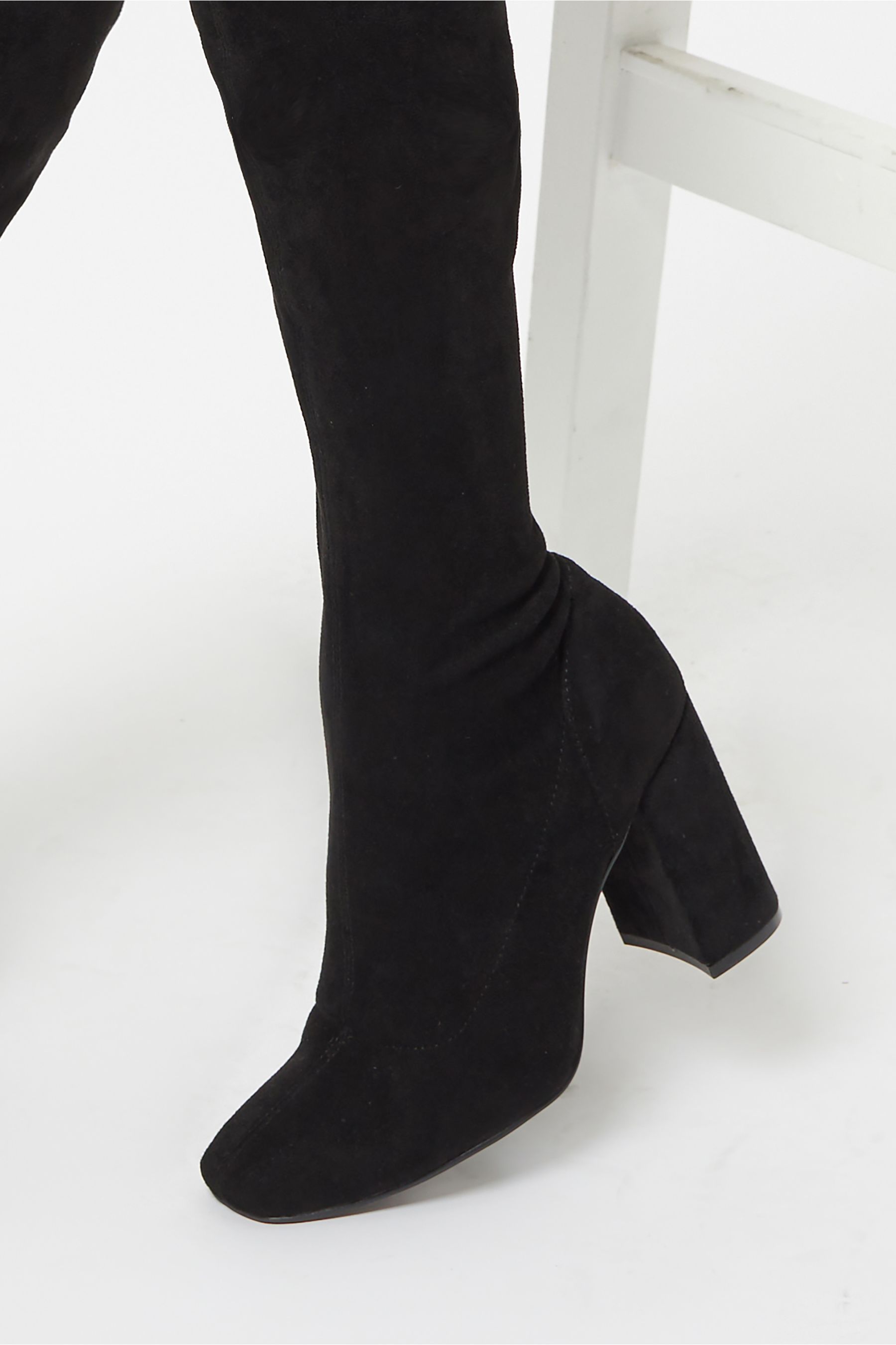 Buy Lipsy Suedette Stretch Over the Knee Faux Suedette Block Heeled
