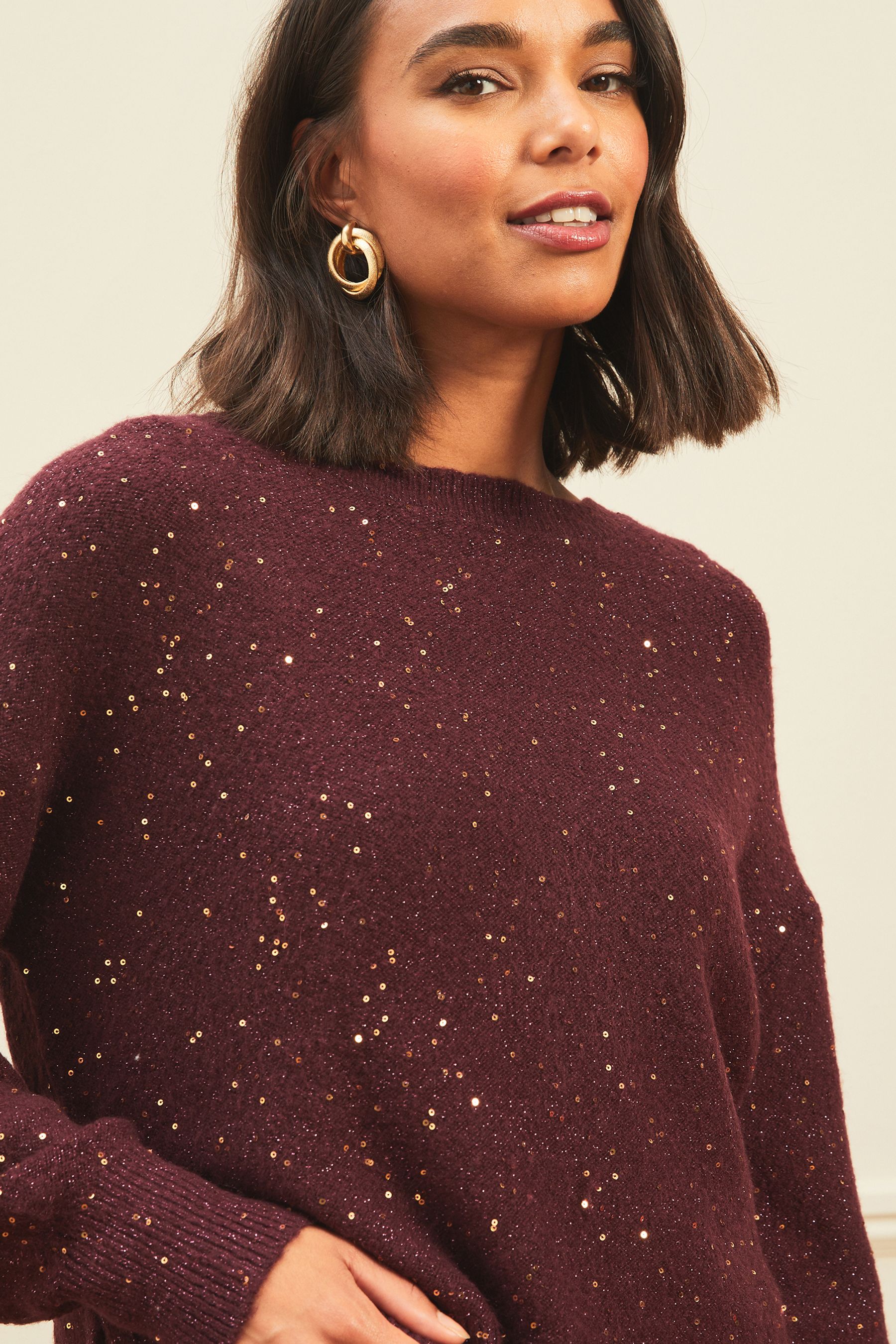 Buy Love & Roses 2 In 1 Knitted Sequin Midi Dress from Next Ireland