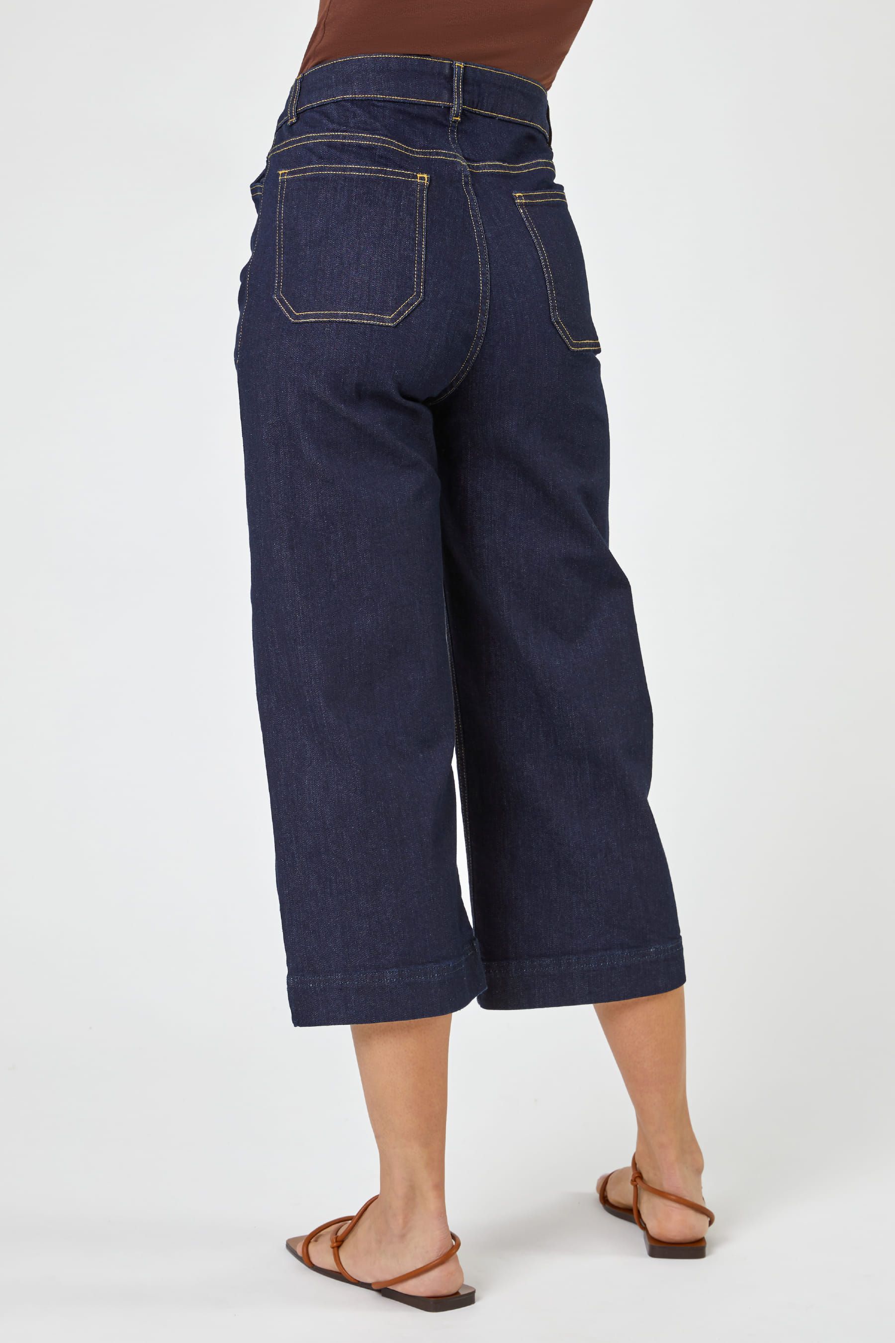 Buy Roman Blue Denim Wide Leg Culottes from the Next UK online shop