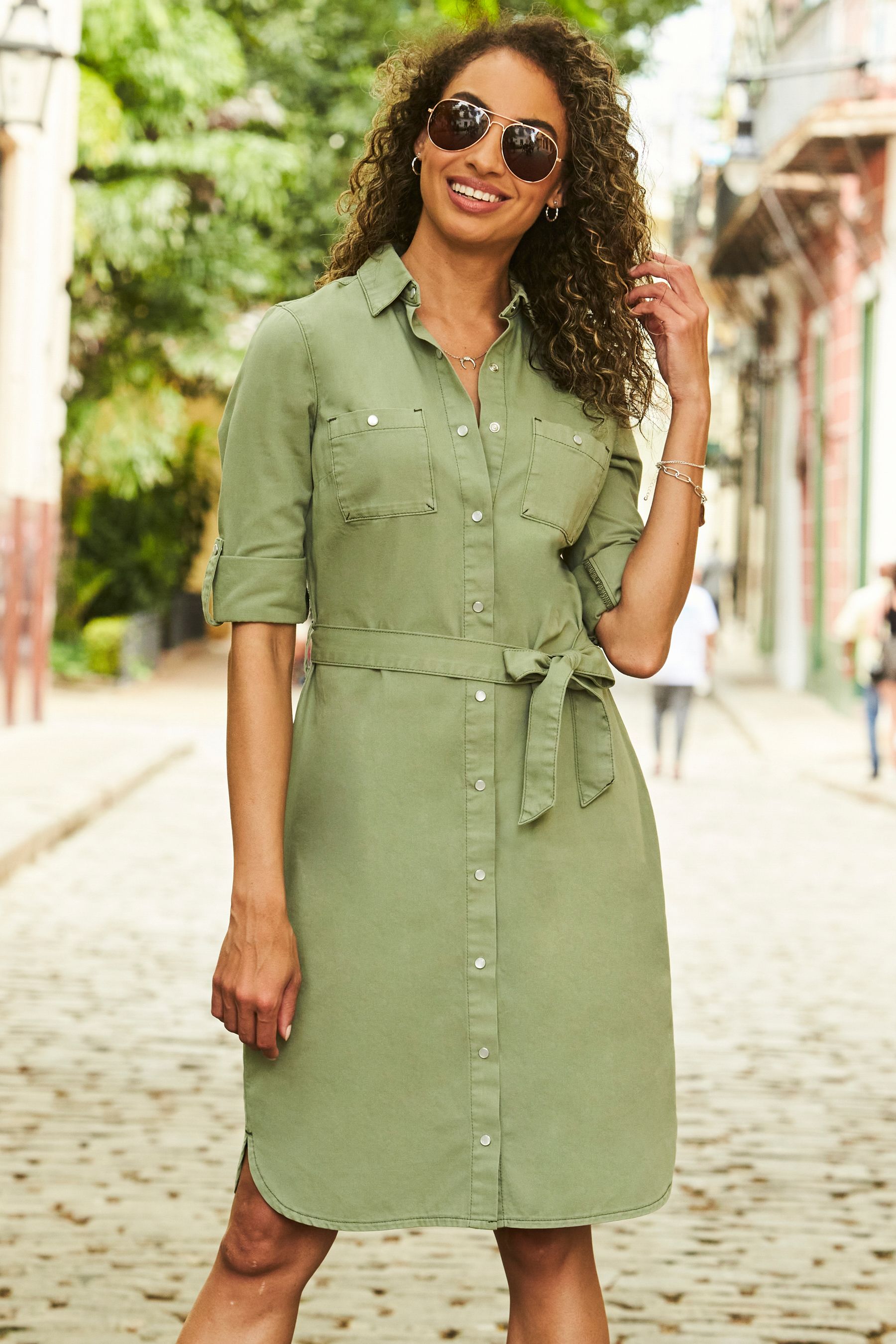 Buy Sosandar Denim Belted Shirt Dress from Next Australia