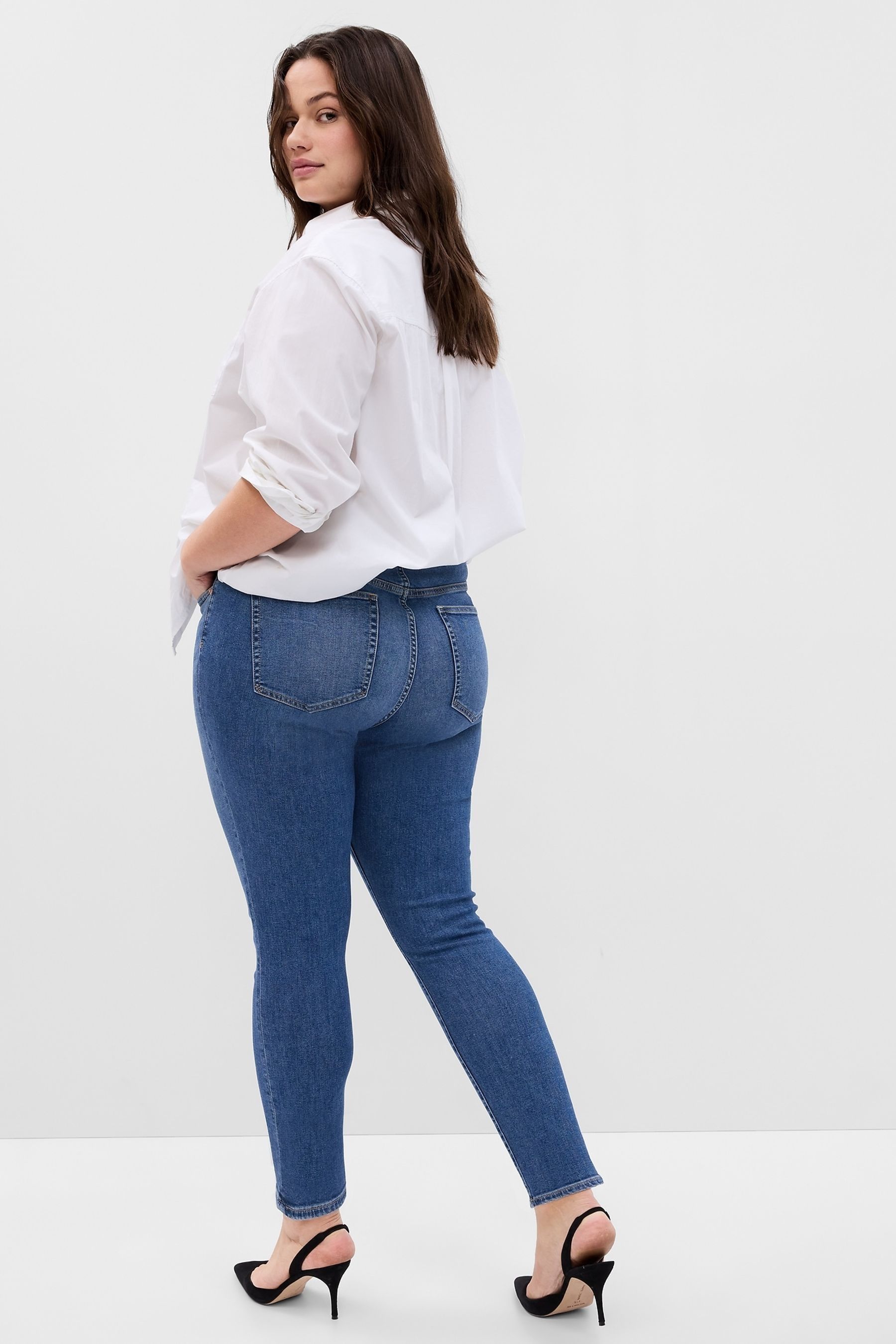 Buy Gap Mid Wash Blue High Waisted True Skinny Jeans from the Next UK ...