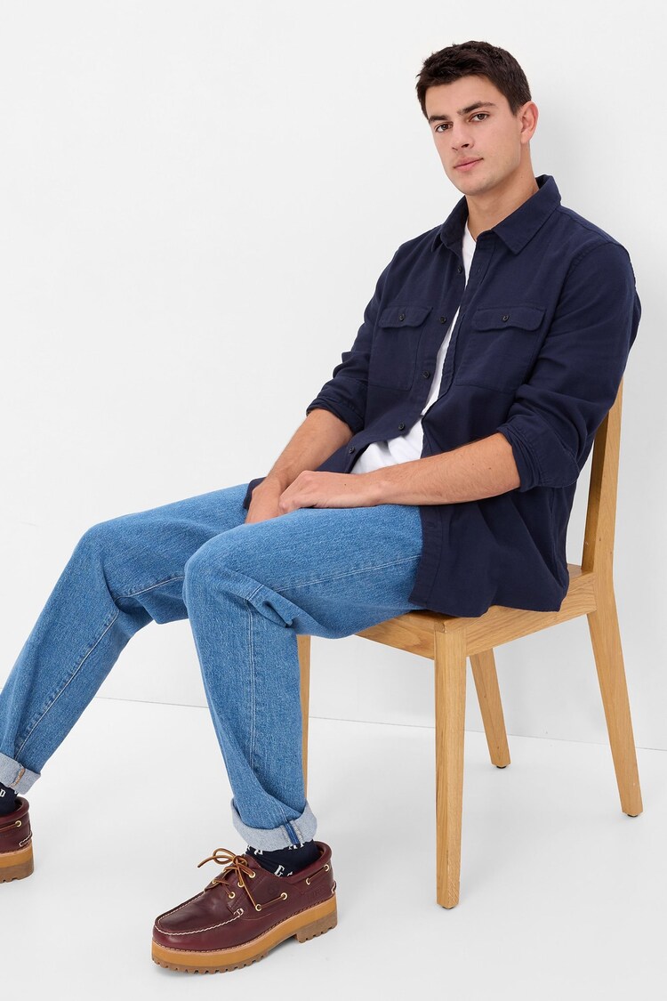 Gap Blue Button-Up Pocket Long Sleeve Shirt - Image 1 of 1