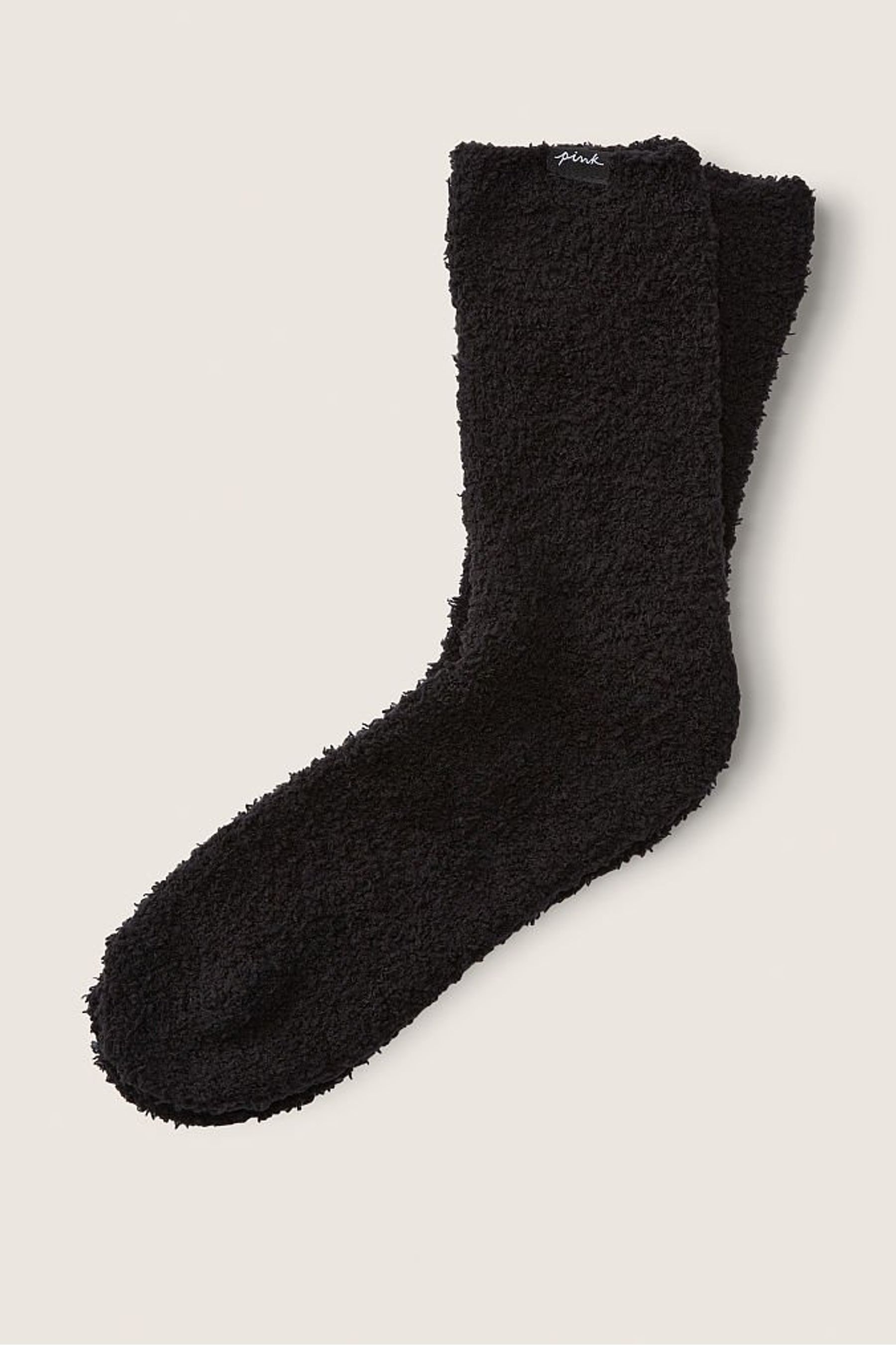 Buy Victoria's Secret PINK Pure Black Marshmallow Crew Sock from the ...