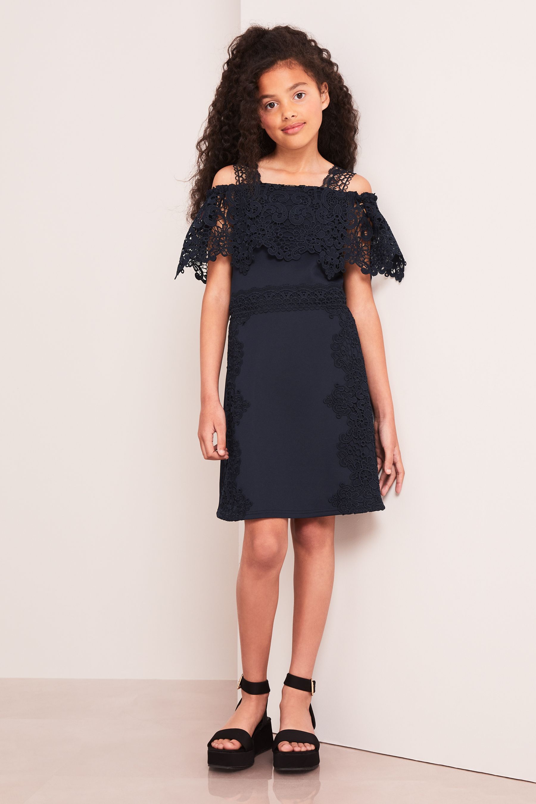 Buy Lipsy Lace Mix Scuba Occasion Dress from Next Ireland