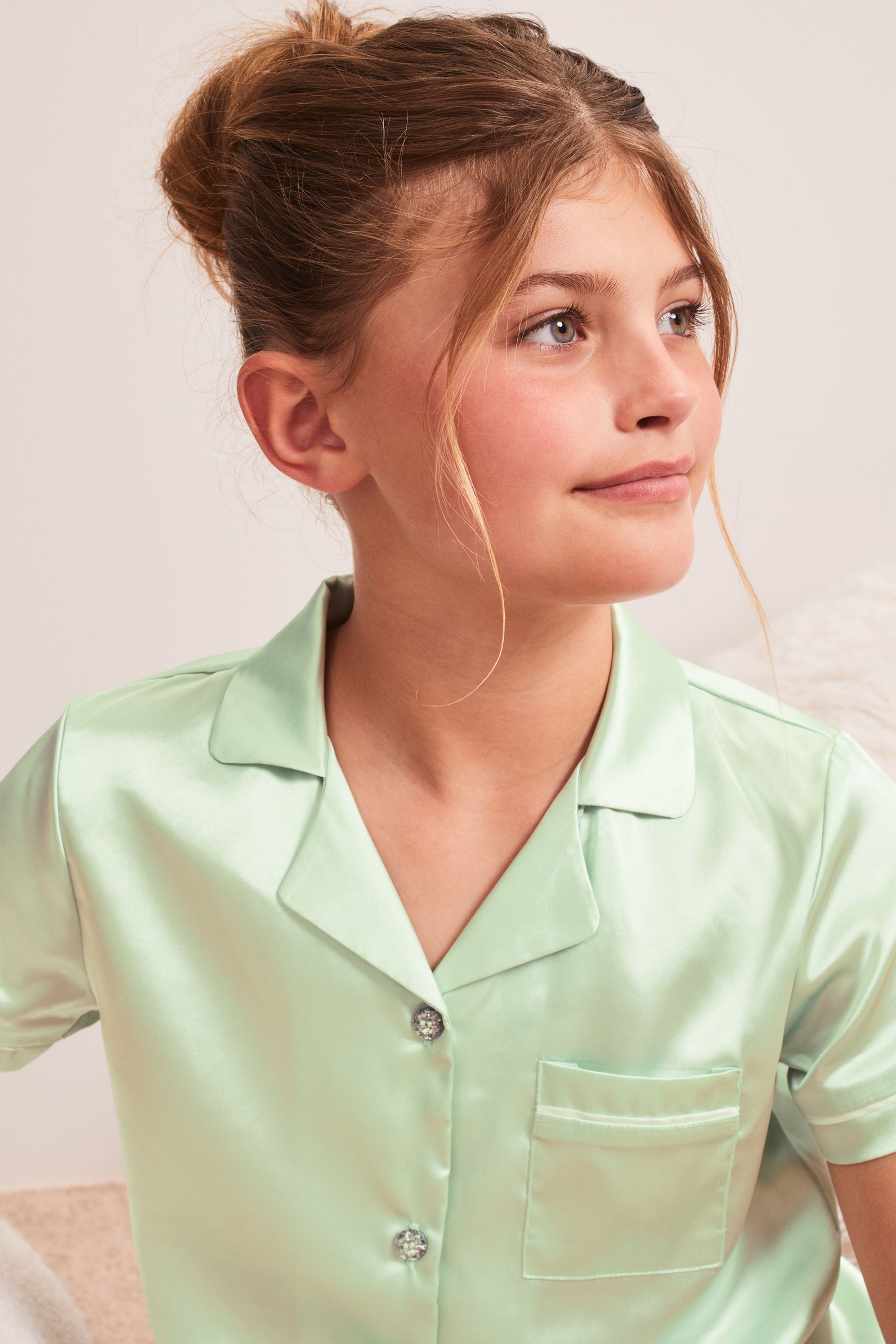 Buy Lipsy Green Satin Pyjamas from the Next UK online shop