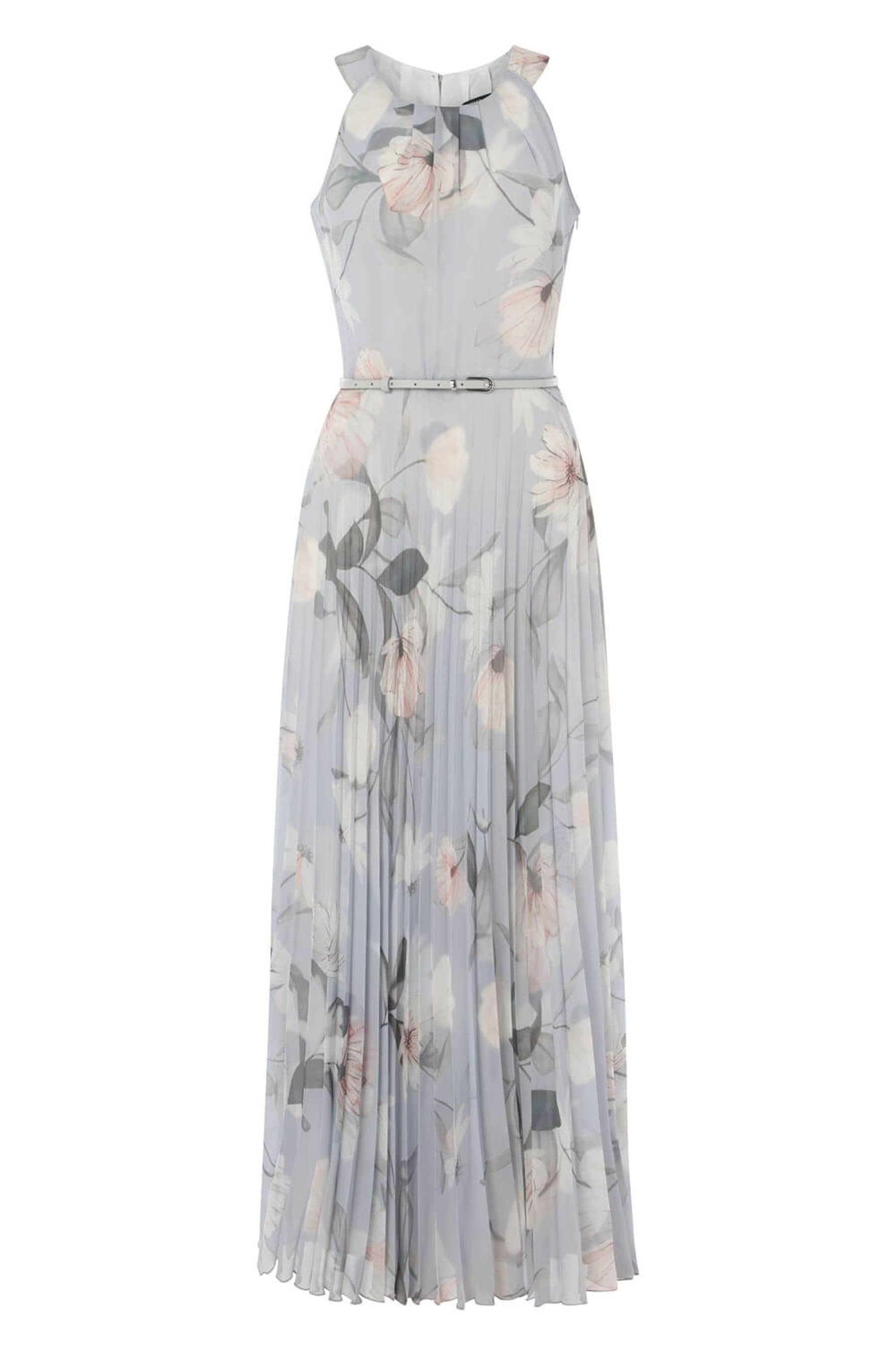 Buy Roman Grey Lace Top Overlay Pleated Midi Dress from the Next UK ...