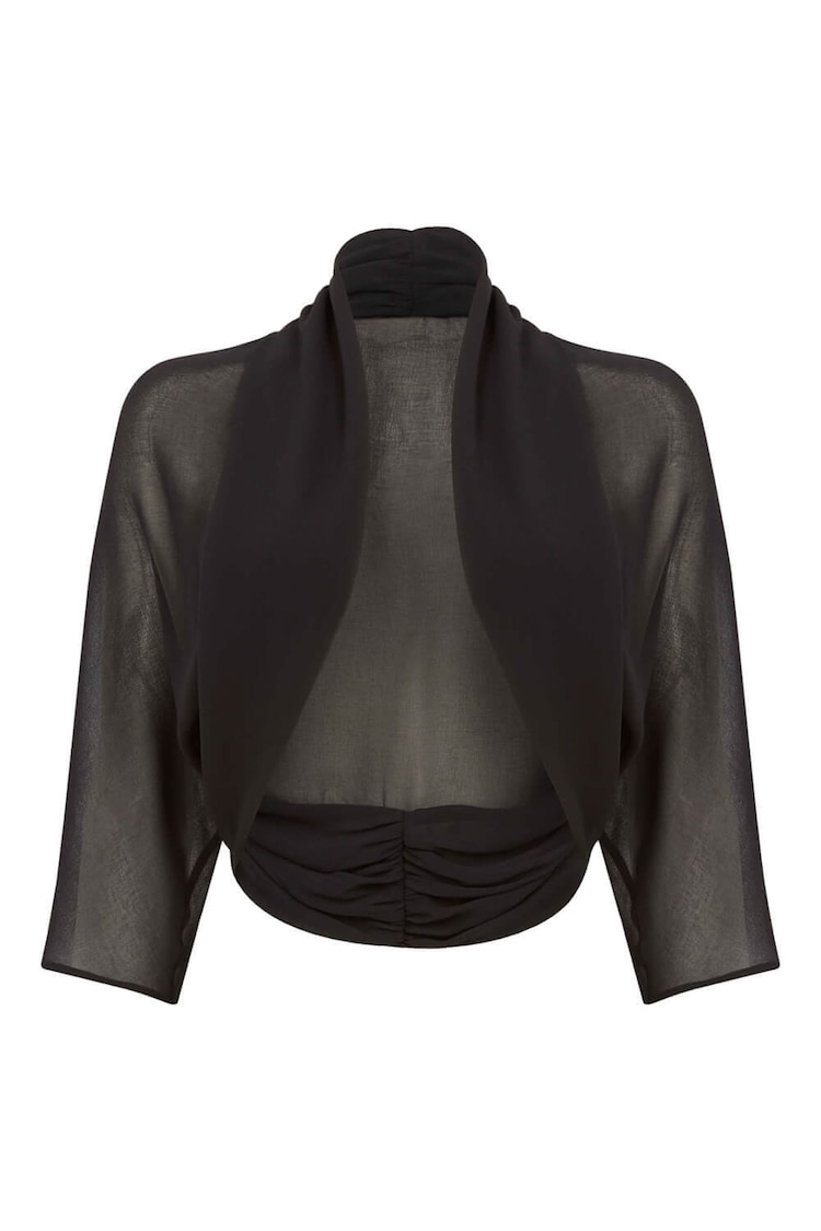 Roman Black Ruched Hem Chiffon Jacket - Image 1 of 1