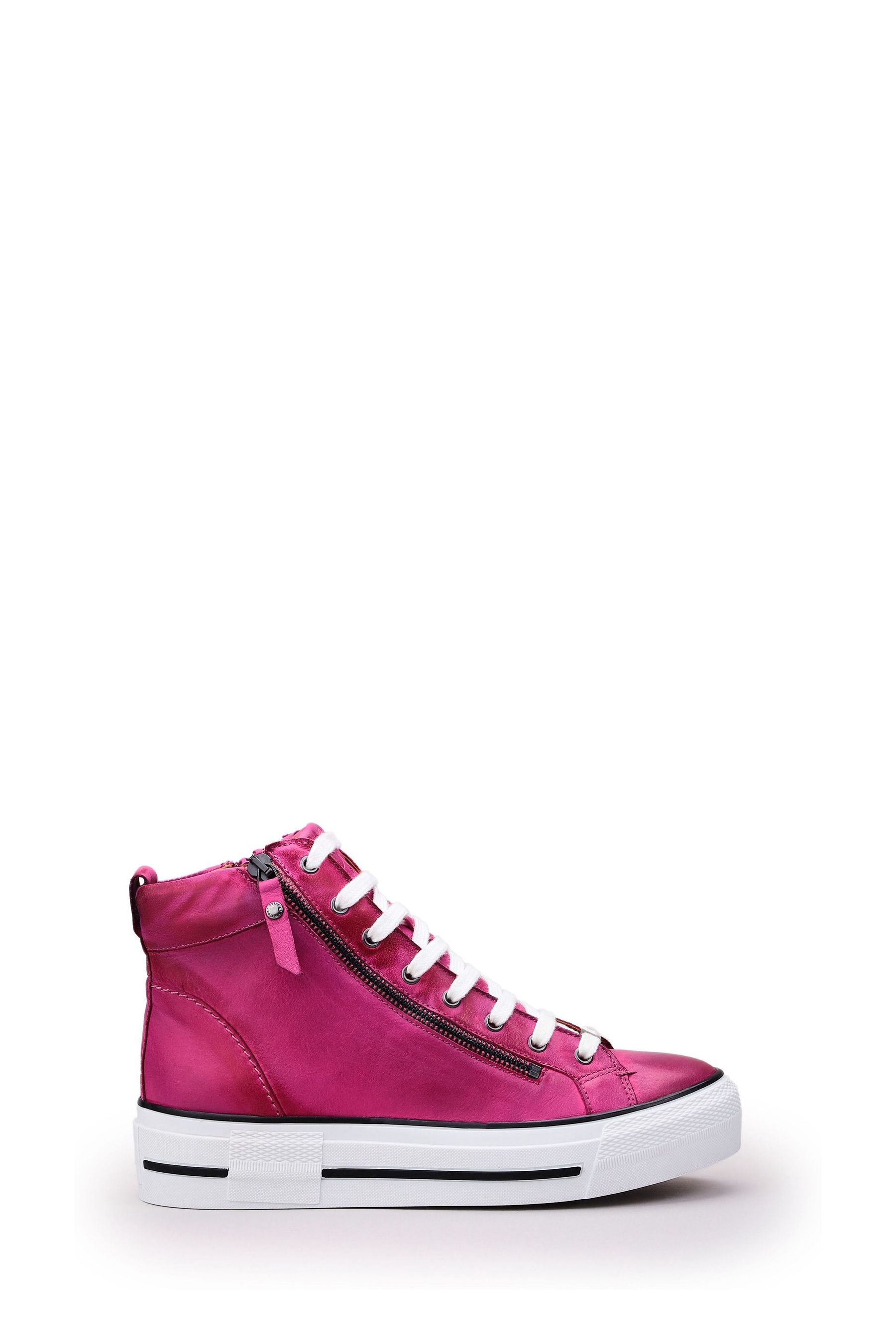 Buy Moda in Pelle Pink Annaken High Top Chunky Sole Lace-Up Trainers ...