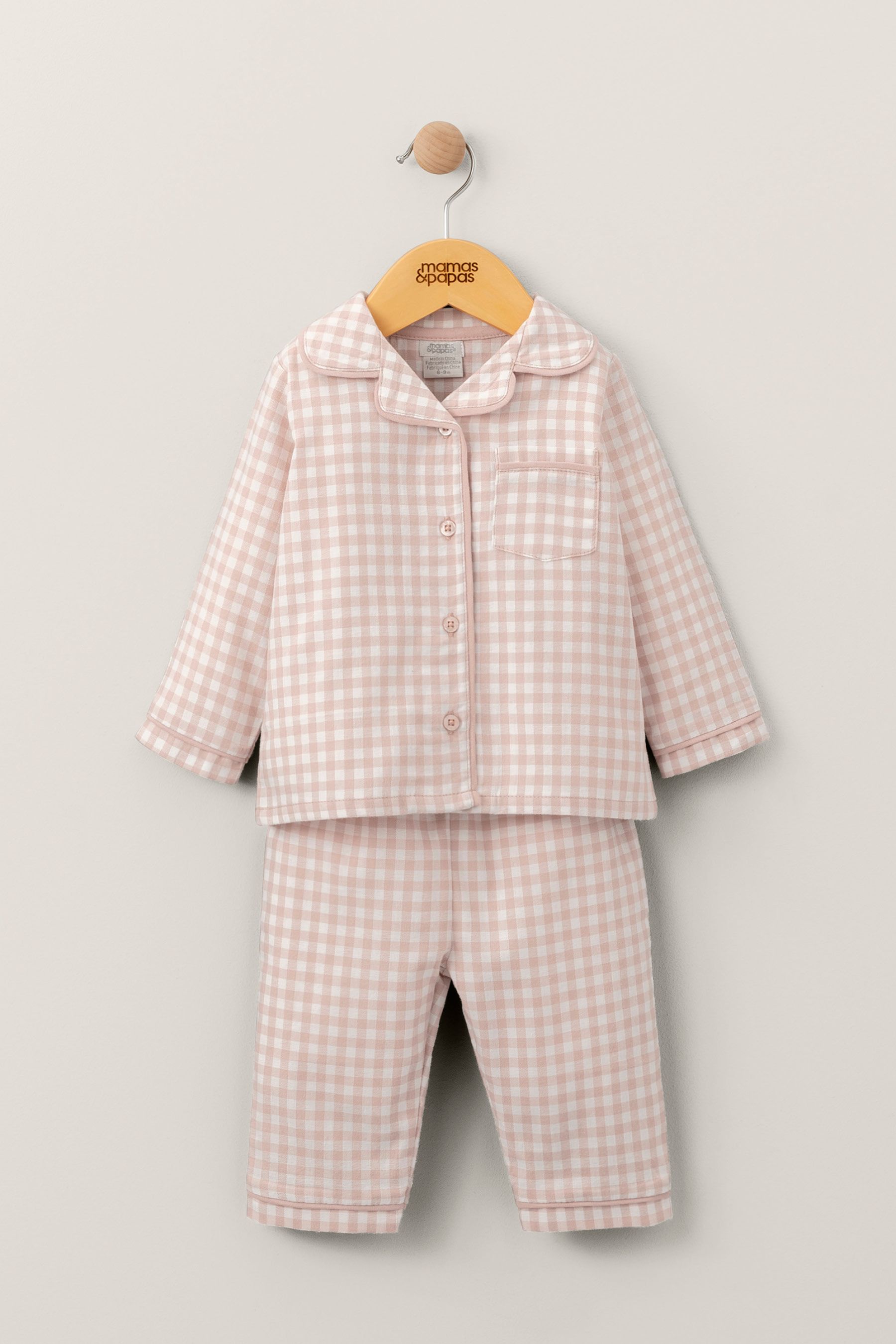 Buy Mamas & Papas Pink Check Woven Pyjamas from the Next UK online shop