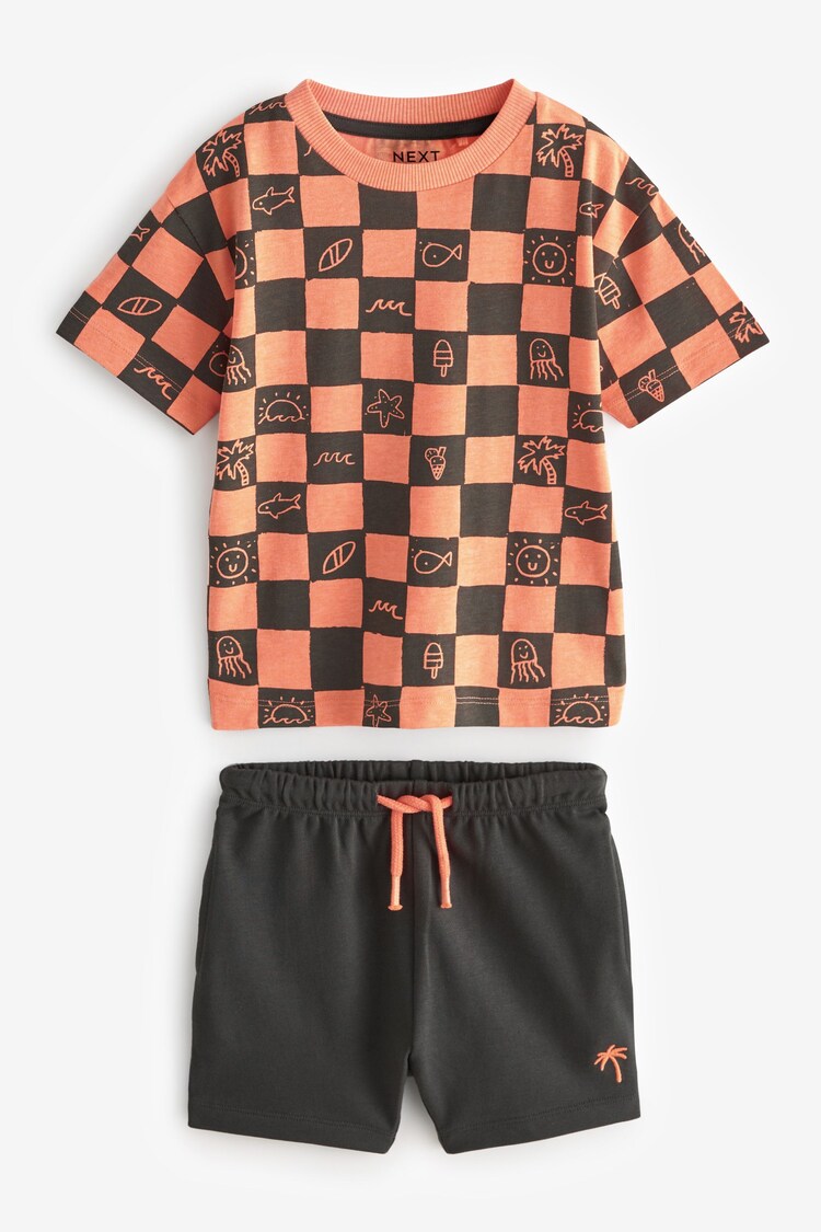 Orange/Grey T-Shirt And Shorts Set (3mths-7yrs) - Image 1 of 1