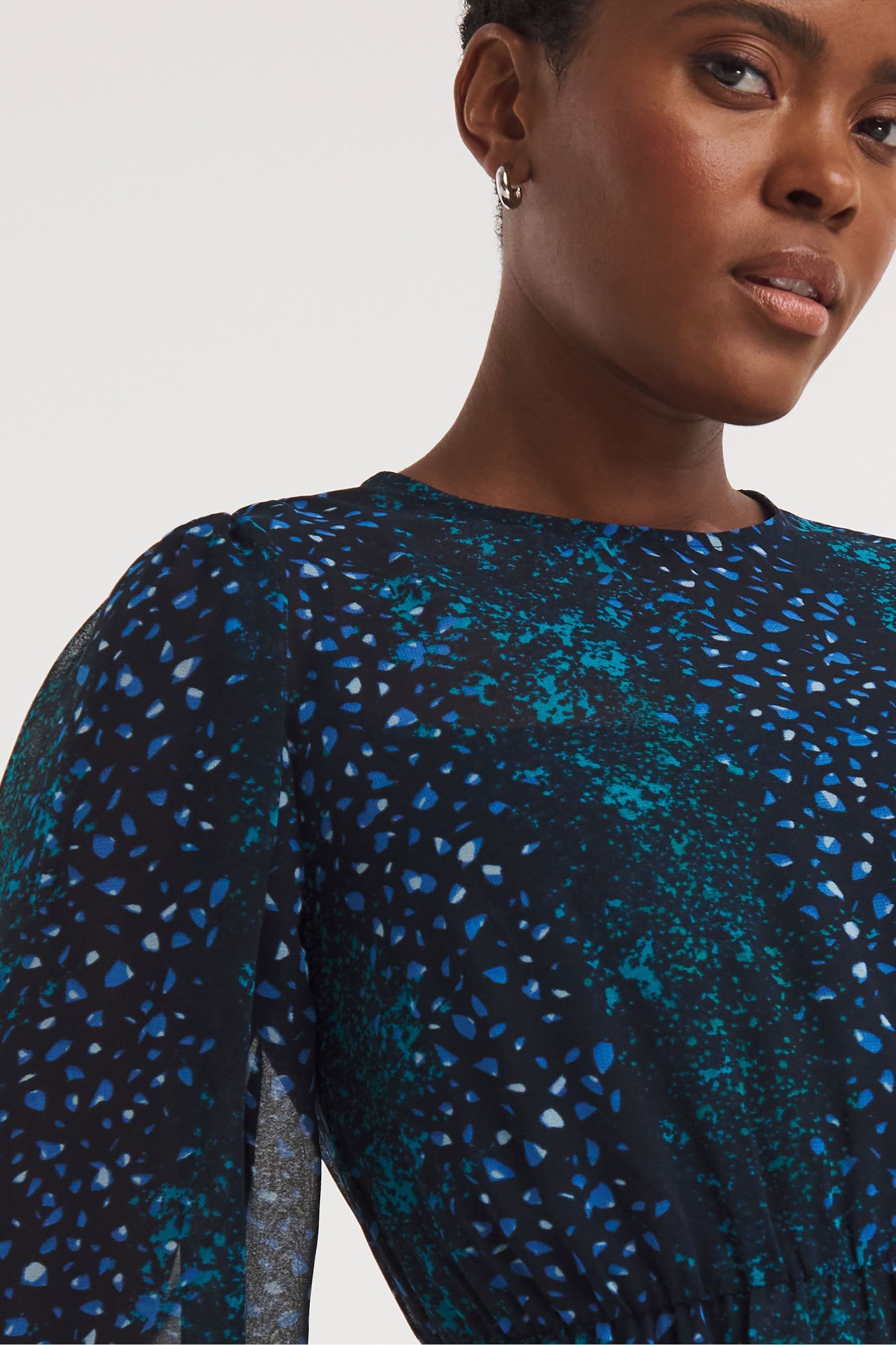 Buy JD Williams Blue Simply Be Multi Printed Chiffon Smock Dress from