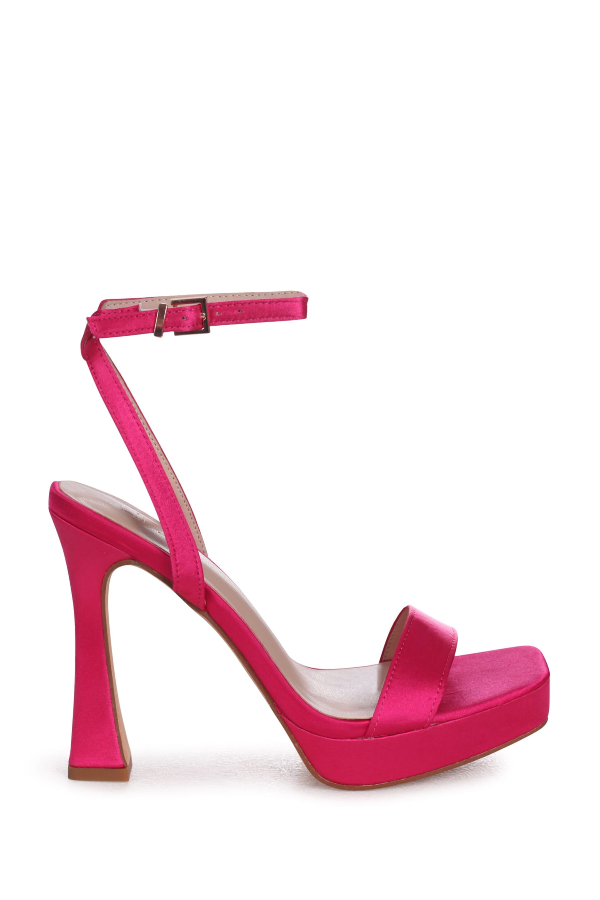 Linzi Pink Haisley Platform Heeled Sandals With Square Toe - Image 1 of 1