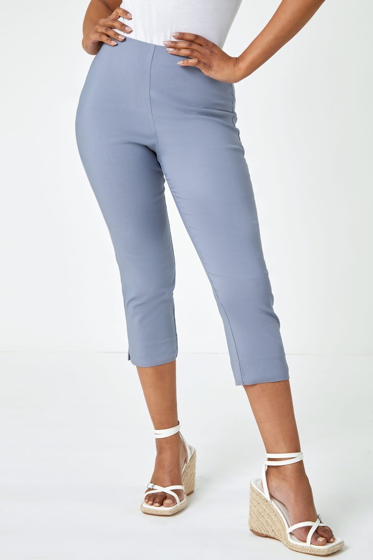 Roman Grey Petite Cropped Stretch Capri Trousers - Image 1 of 1