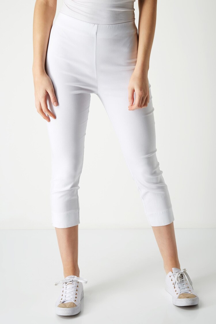 Roman White Petite Cropped Stretch Capri Trousers - Image 1 of 1