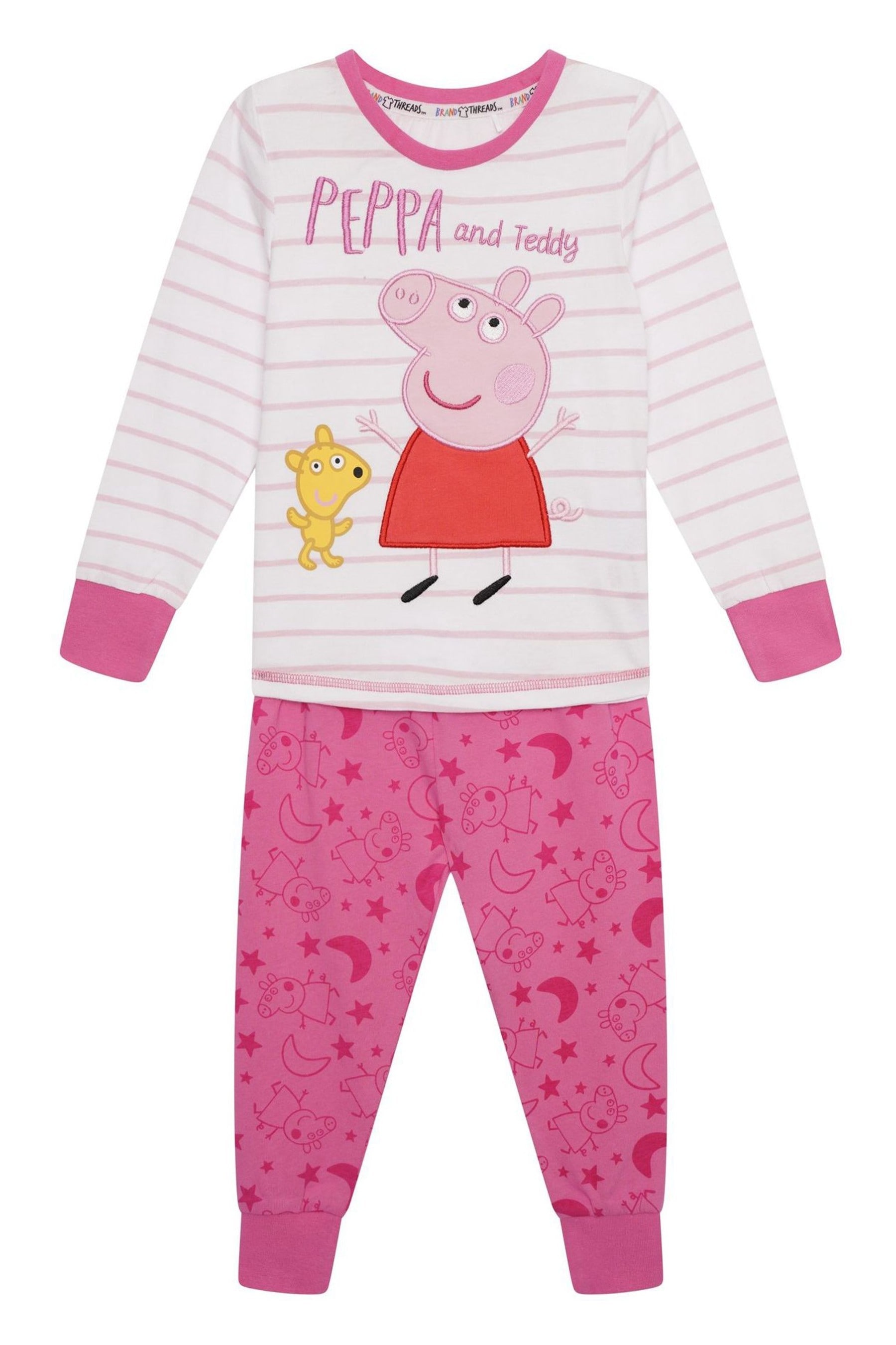 Pyjama Fille Peppa Pig 100% Coton - Manches Longues - Motif Rainbow Friends - Taille 2-6 Ans