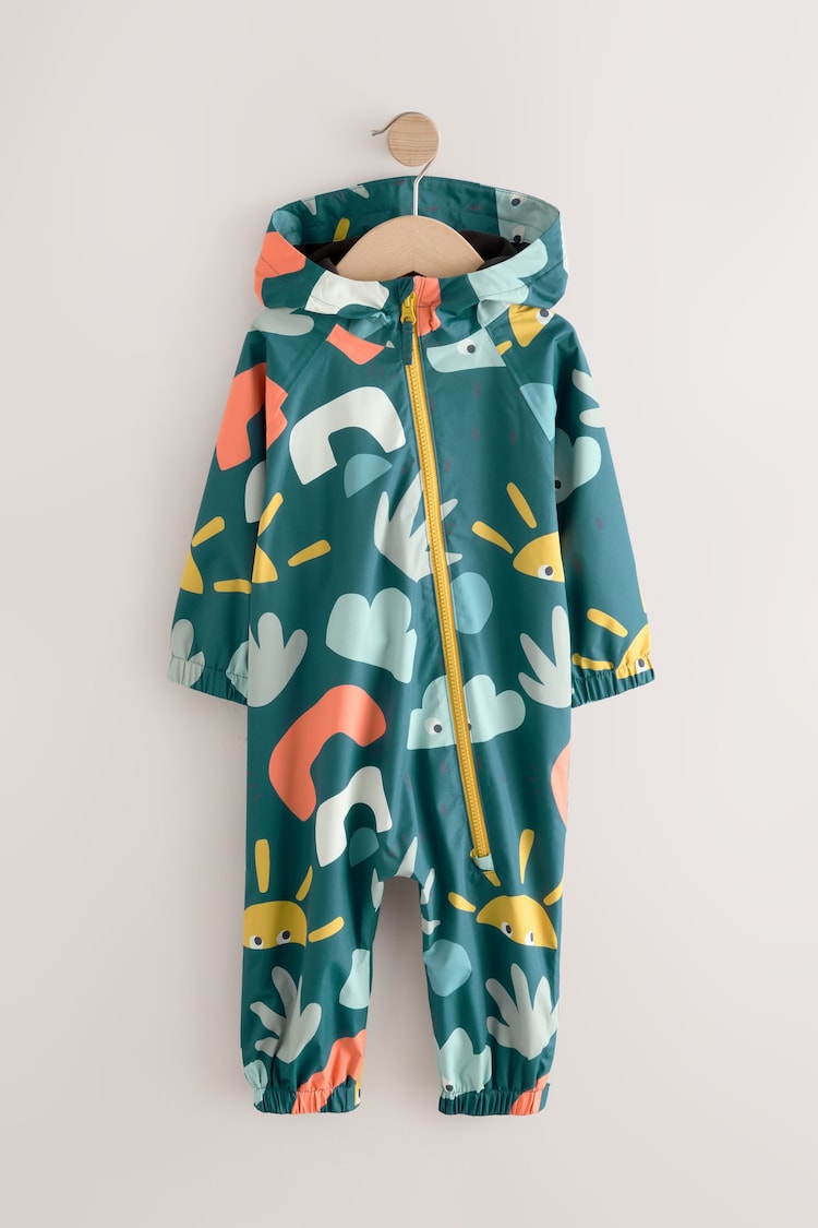 Multicoloured Print Waterproof Fleece Lined Puddlesuit (3mths-7yrs) - Image 1 of 1