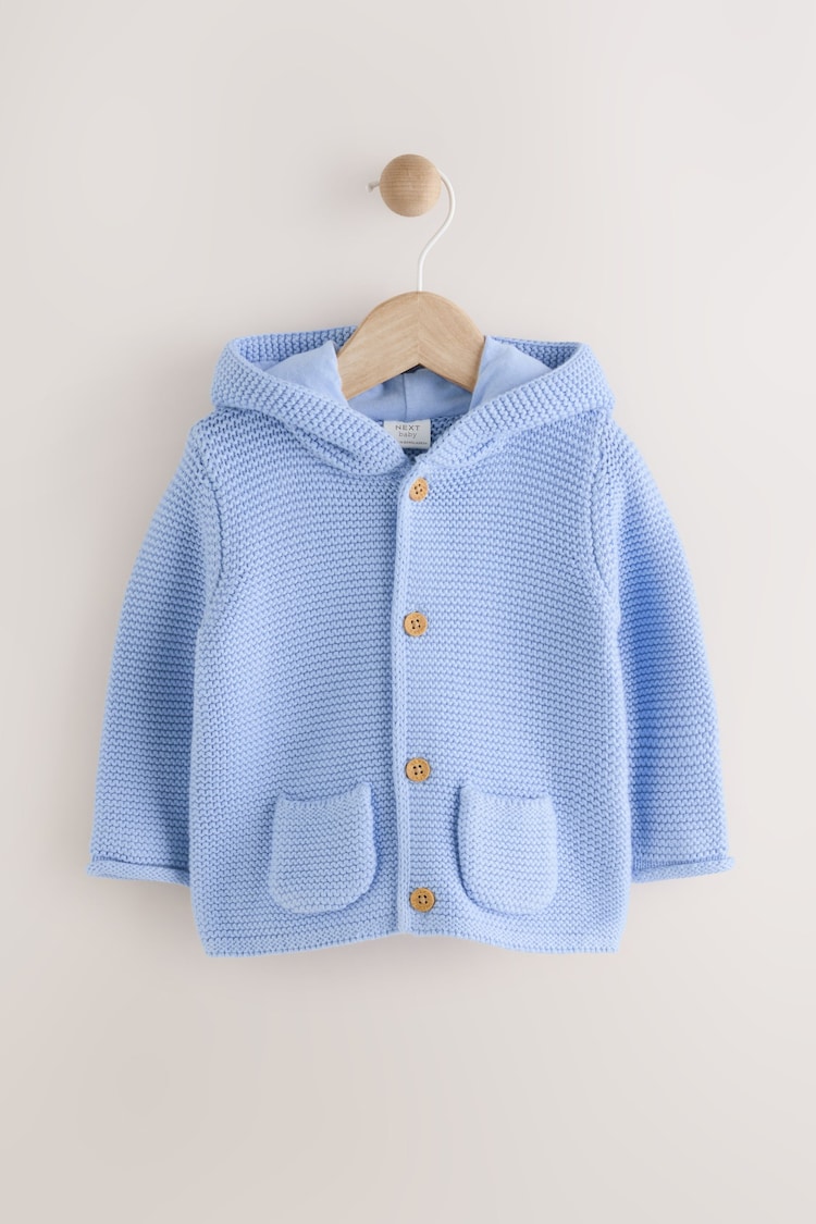 Blue Baby Knitted Hooded Cardigan (0mths-2yrs) - Image 1 of 1