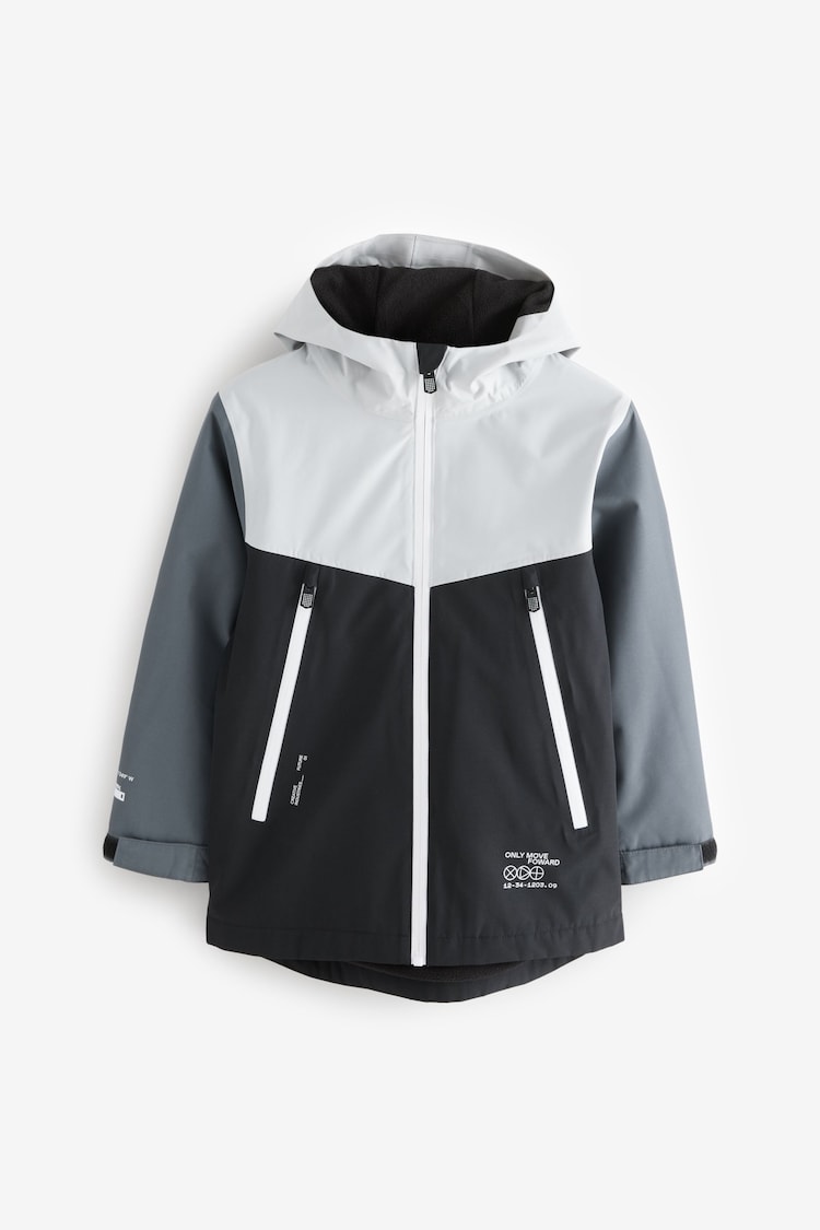 Monochrome Waterproof Fleece Hooded Lined Coat (3-17yrs) - Image 1 of 1