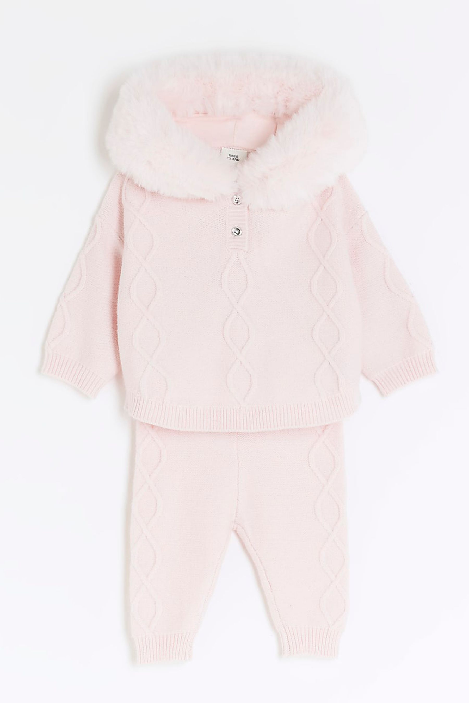 Buy River Island Pink Baby Girls Sweat Top & Jogger Sets from the Next